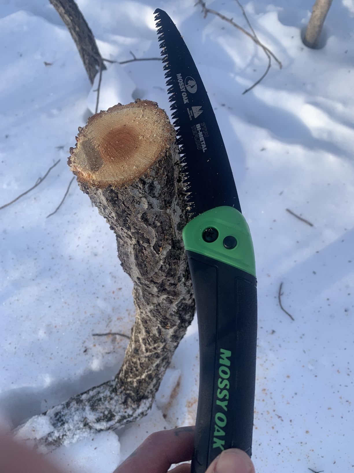 MOSSY OAK 3 in 1 Folding Saw, Pruning Hand Saw with Wood, Metal and PVC Blade, Camping Saw for Backpacking, Hunting and Bushcraft, Pouch Included customer photo 2