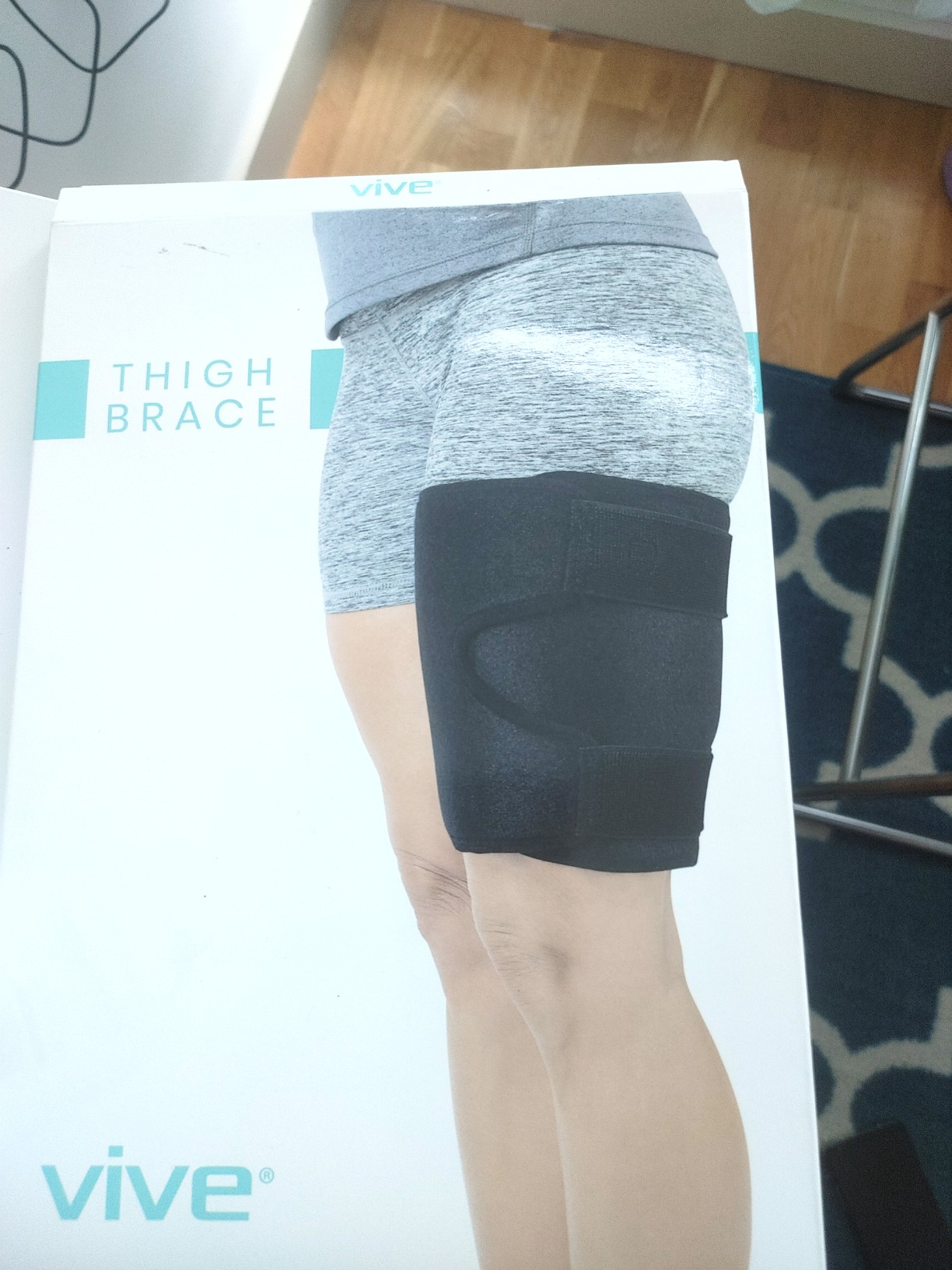 Vive Thigh Brace - Hamstring Quad Wrap - Adjustable Compression Sleeve customer photo 1
