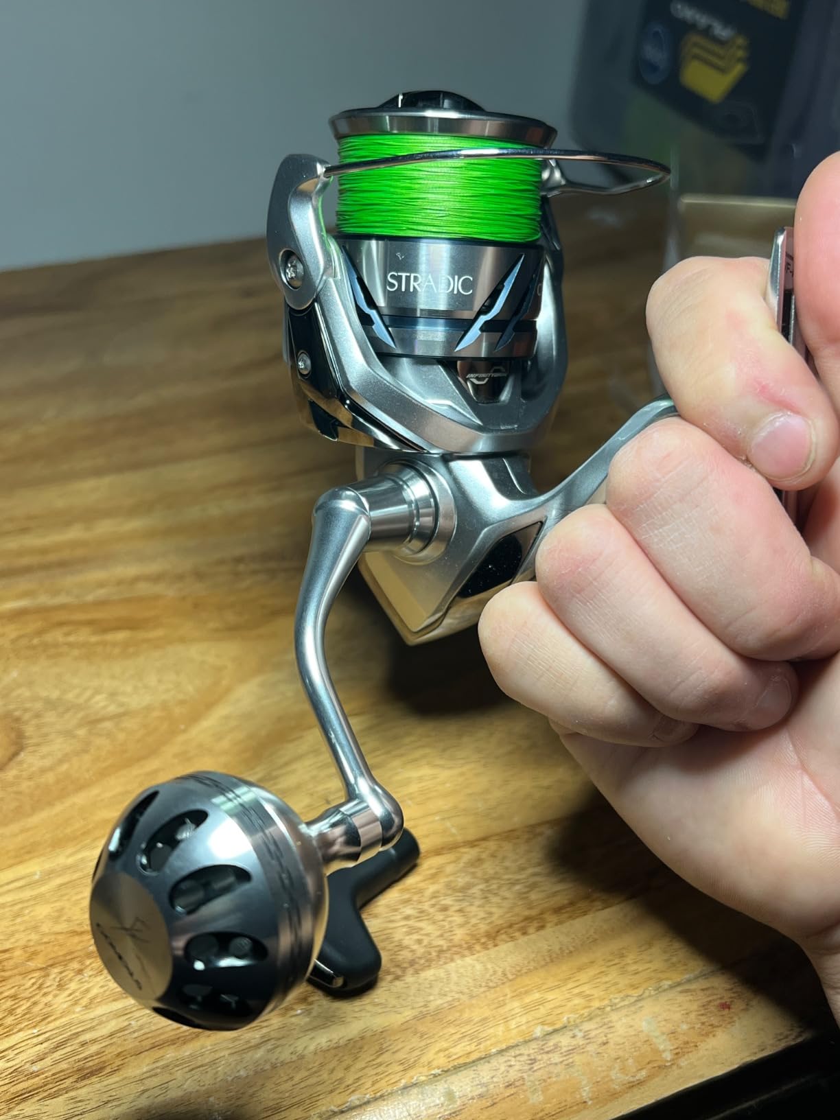 GOMEXUS Power Knob Compatible with Shimano 19 Stradic FL 15 Stradic FK 1000-4000 Stella FJ Daiwa Exist LT Certate LT Luvias LT Direct Fitment Reel Handle Replacement 38mm Metal Round customer photo 1