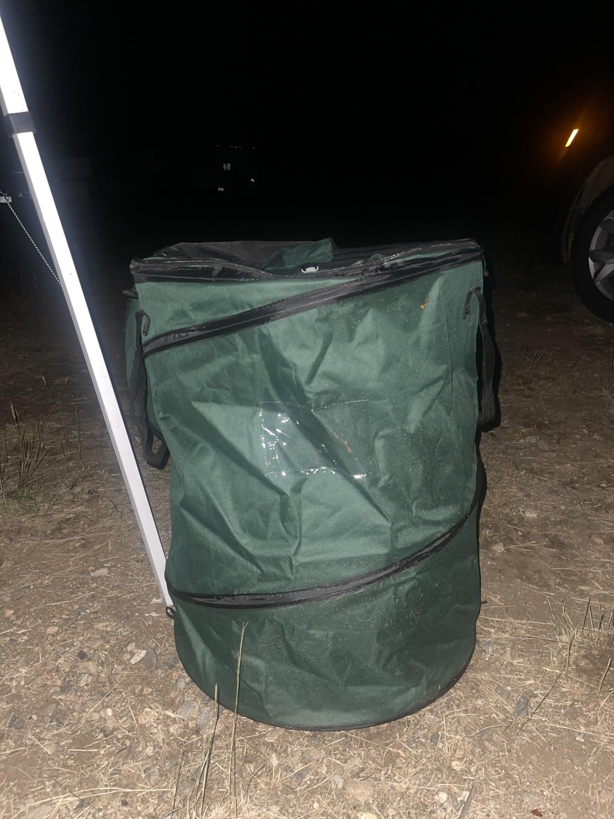 Coghlan's Deluxe Durable Pop-Up Trash Can - Collapsible Garbage Bin with Zippered Lid, Bag Clips, and Anchoring Points for Camping, Home, and Outdoor Use - 29.5 Gallon customer photo 2
