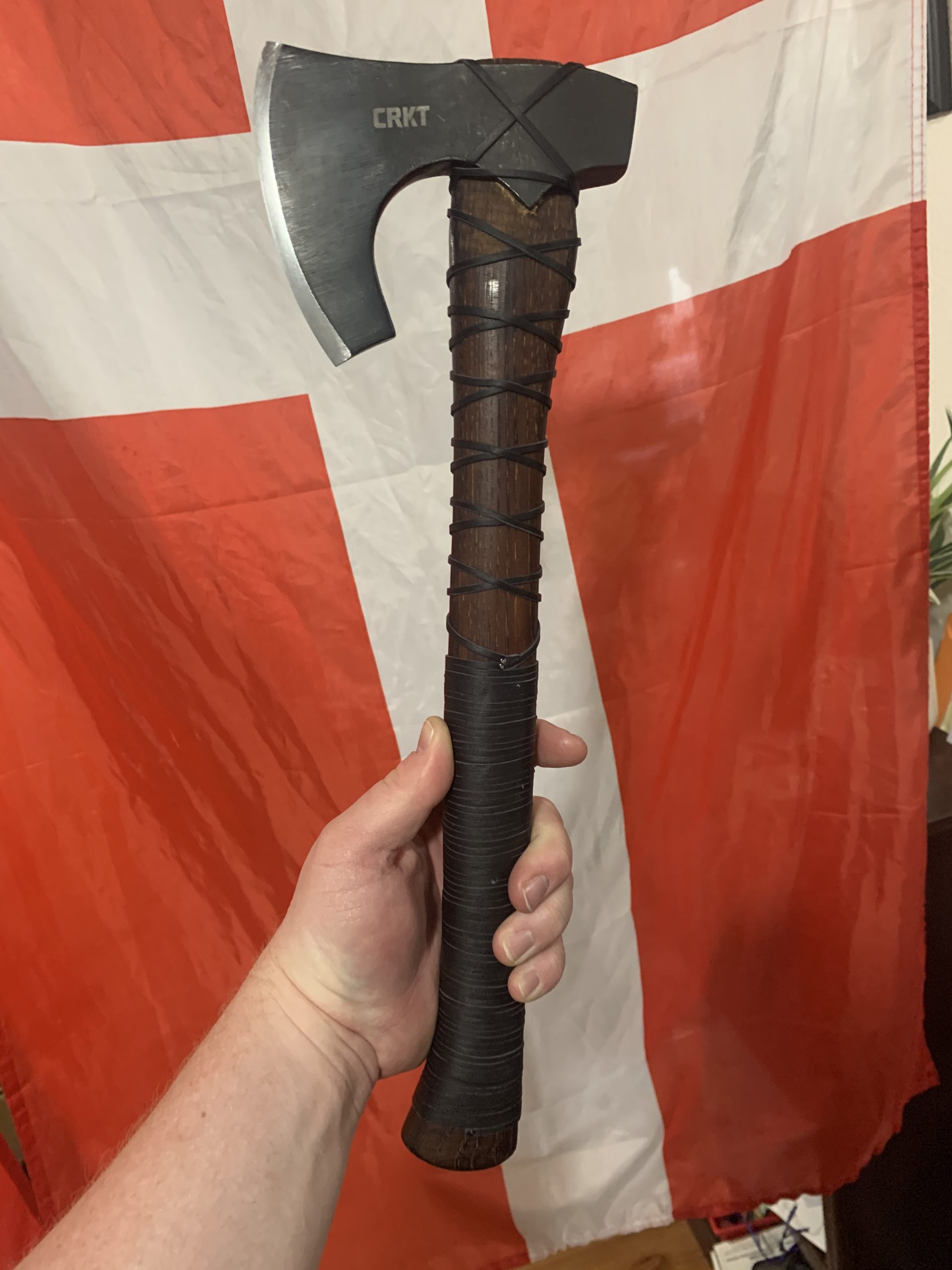 CRKT Freyr Axe: Outdoor Axe with Deep Beard Design, Forged Carbon Steel Blade, and Hickory Wooden Handle customer photo 1