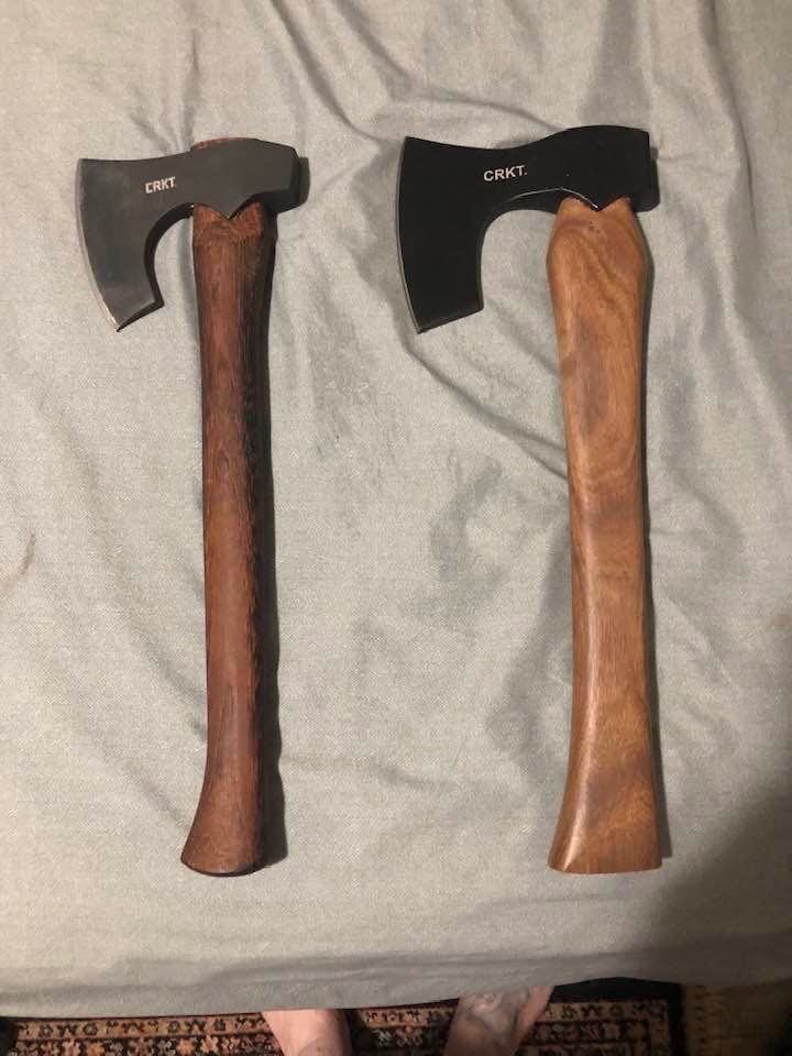 CRKT Freyr Axe: Outdoor Axe with Deep Beard Design, Forged Carbon Steel Blade, and Hickory Wooden Handle customer photo 2