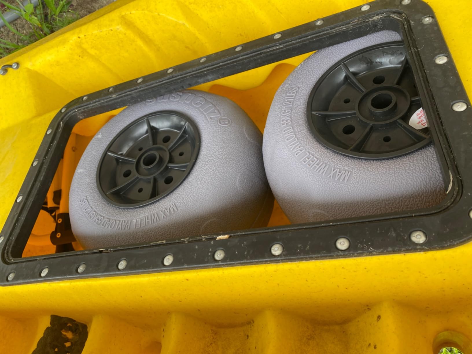 Suspenz Kayak Beach Cart Trailer, DLX Canoe Trolley with Balloon Wheels Sand Tires and Straps, Yellow, Flat Platform, 22-7044 customer photo 2