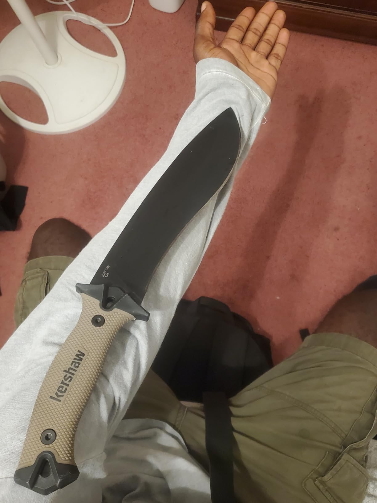 Kershaw Camp 10 Machete, Tan, 10 Inch Fixed Recurve Blade, 65Mn Carbon Tool Steel, Full-Tang Blade, Includes Sheath and Straps, Machete for Yard Work, Camping, Outdoors, Bushcraft and More customer photo 2