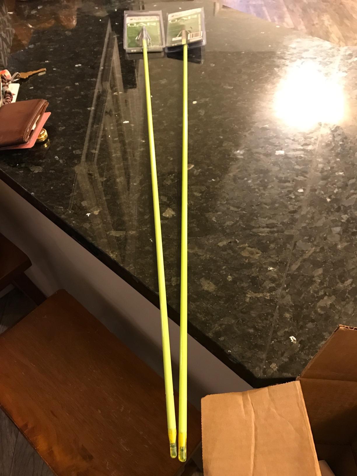 Muzzy Classic Chartreuse Fiberglass Bowfishing Fish Arrow with Nock Installed customer photo 1