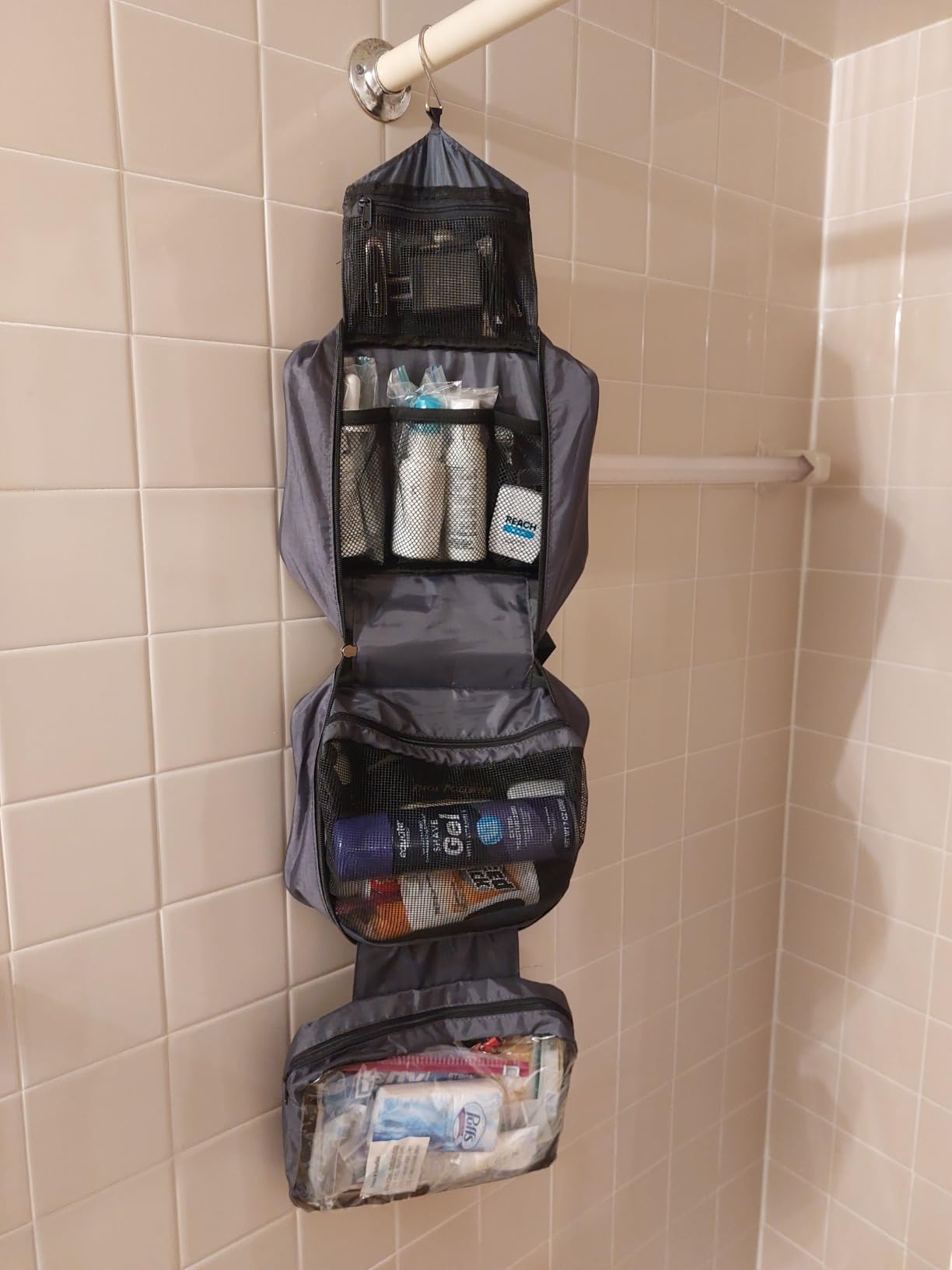 Maliton Toiletry Bag for Men & Women Travel Toiletry Bag Hanging Toiletry Bag Hygiene Organizer with 4 Compartments Waterproof Bathroom Shower Bag Large Toiletries Travel Bag (Olive Green) customer photo 1