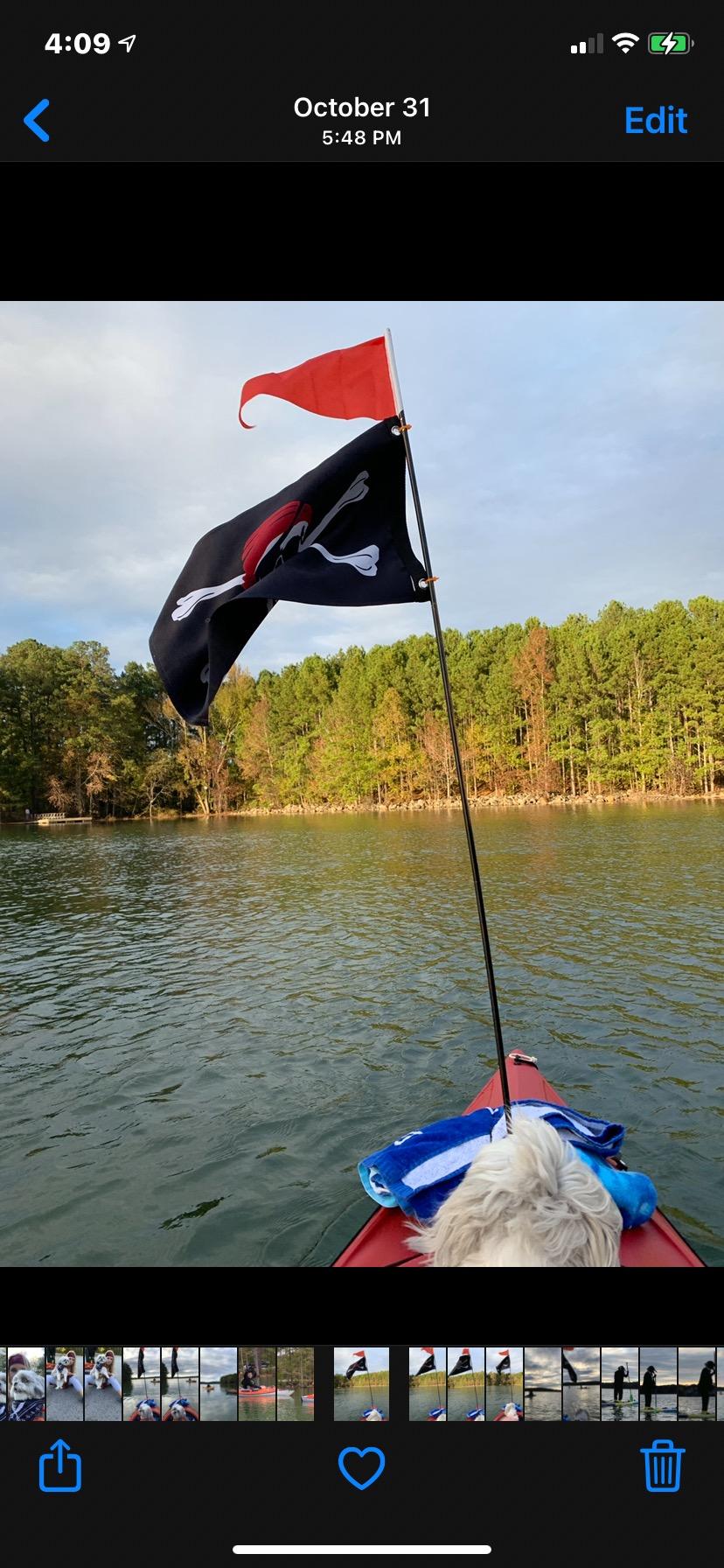 Lixada Kayak Safety Flag Mount Kit 120cm/ 4ft Collapsible Pole with Track Mount Base - High Visibility Red Flag for Boat Canoe Yacht Dinghy DIY Accessories customer photo 2