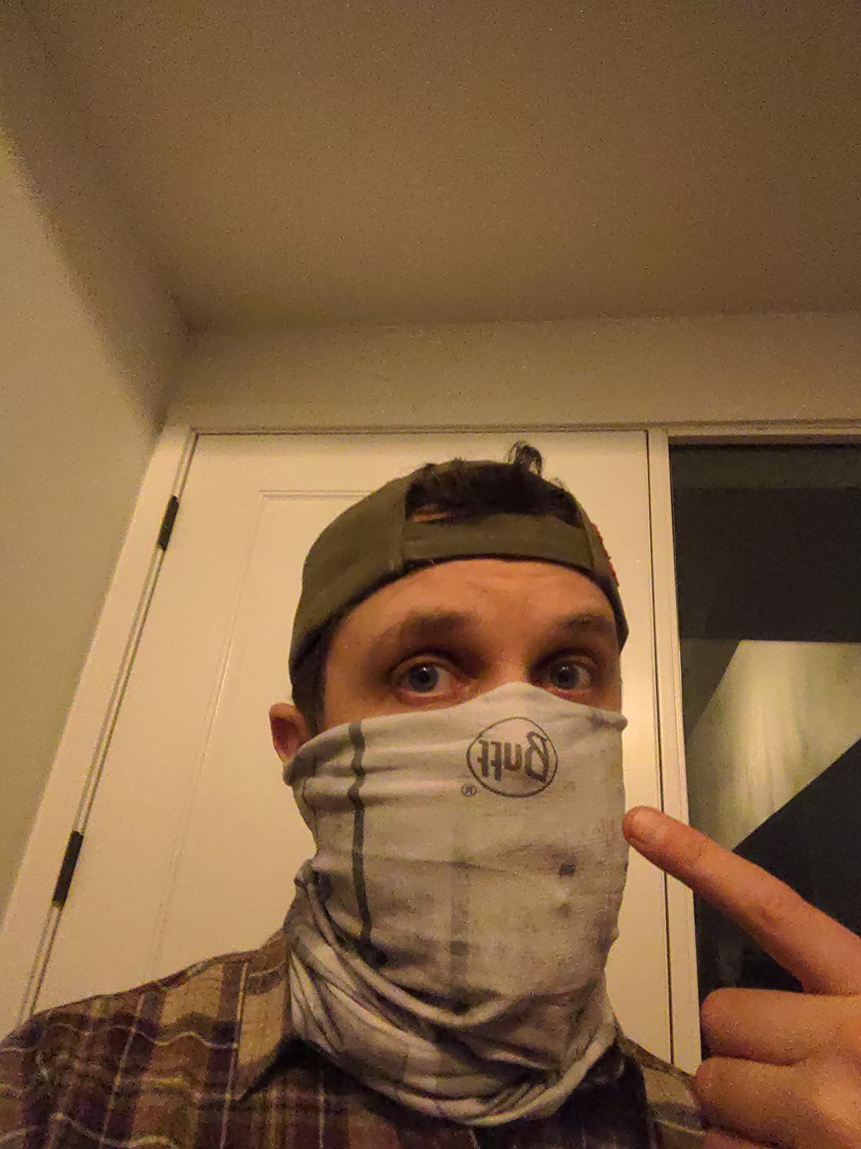 BUFF CoolNet UV Neck Gaiter, UPF 50 Sun Protection, Breathable, Versatile, Quick Dry Face Mask, White & Grey, Adult Size customer photo 1