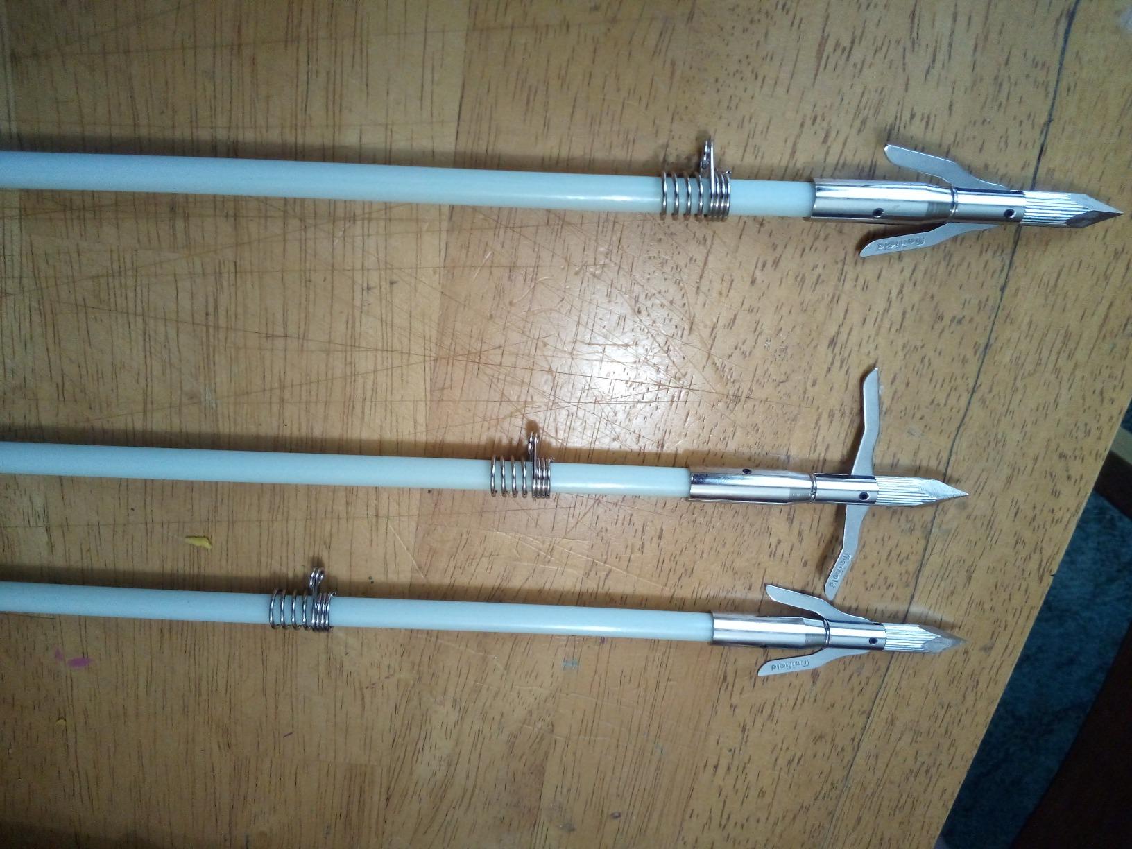 maifield Bowfishing Head Carbon/Glass-Fiber Arrow Shafts 2 Mechanical Barbs 2.5