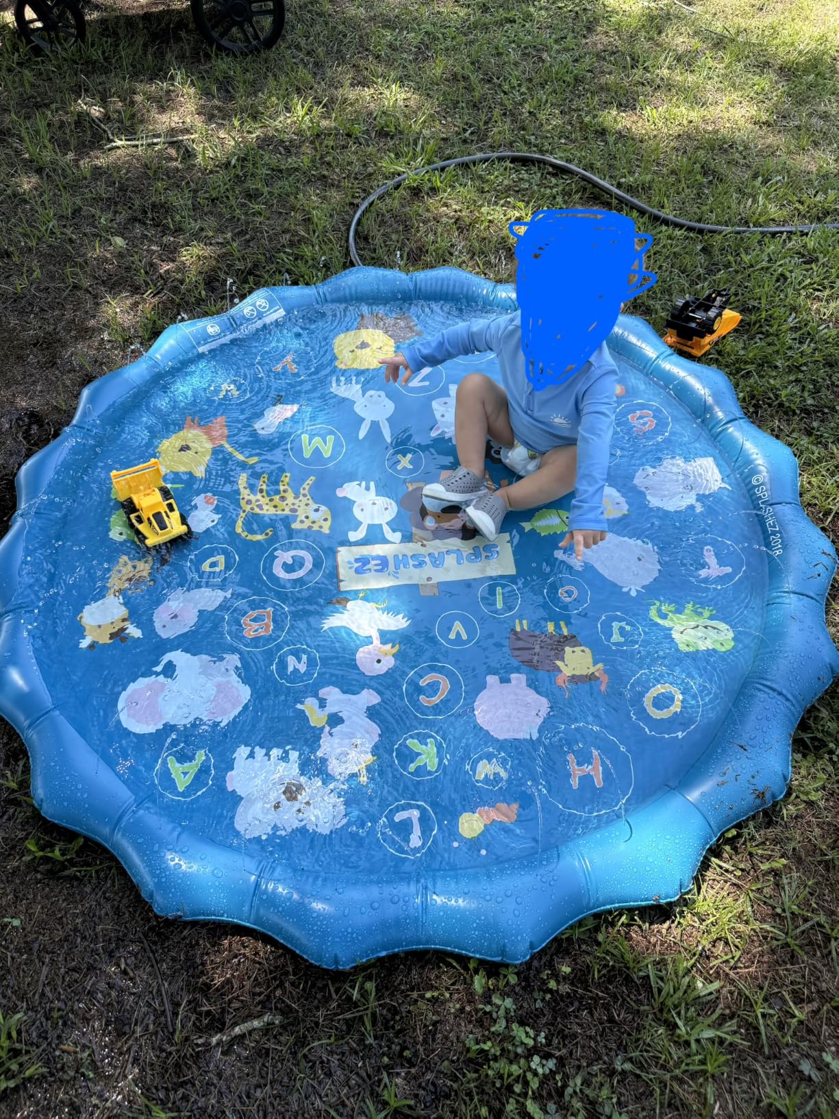 SplashEZ 3-in-1 Splash Pad, Sprinkler for Kids & Baby Pool for Learning - Toddler Sprinkler Pool, 60'' Outside Water Toys - 