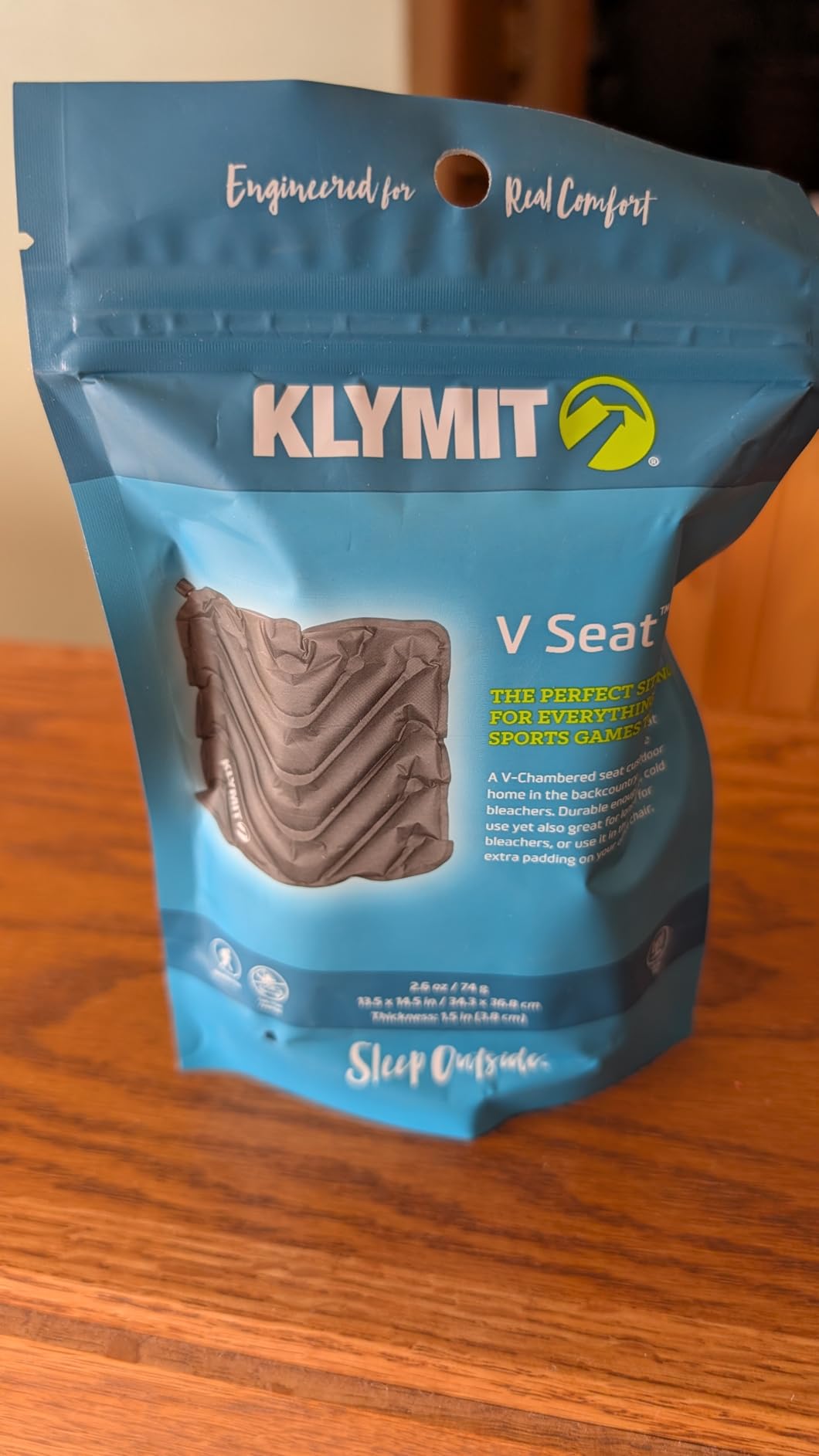 KLYMIT V Seat - Portable, Inflatable Padded Cushion Seat, Perfect for Air Travel, Camping, Backpacking and Bleacher Seats customer photo 2