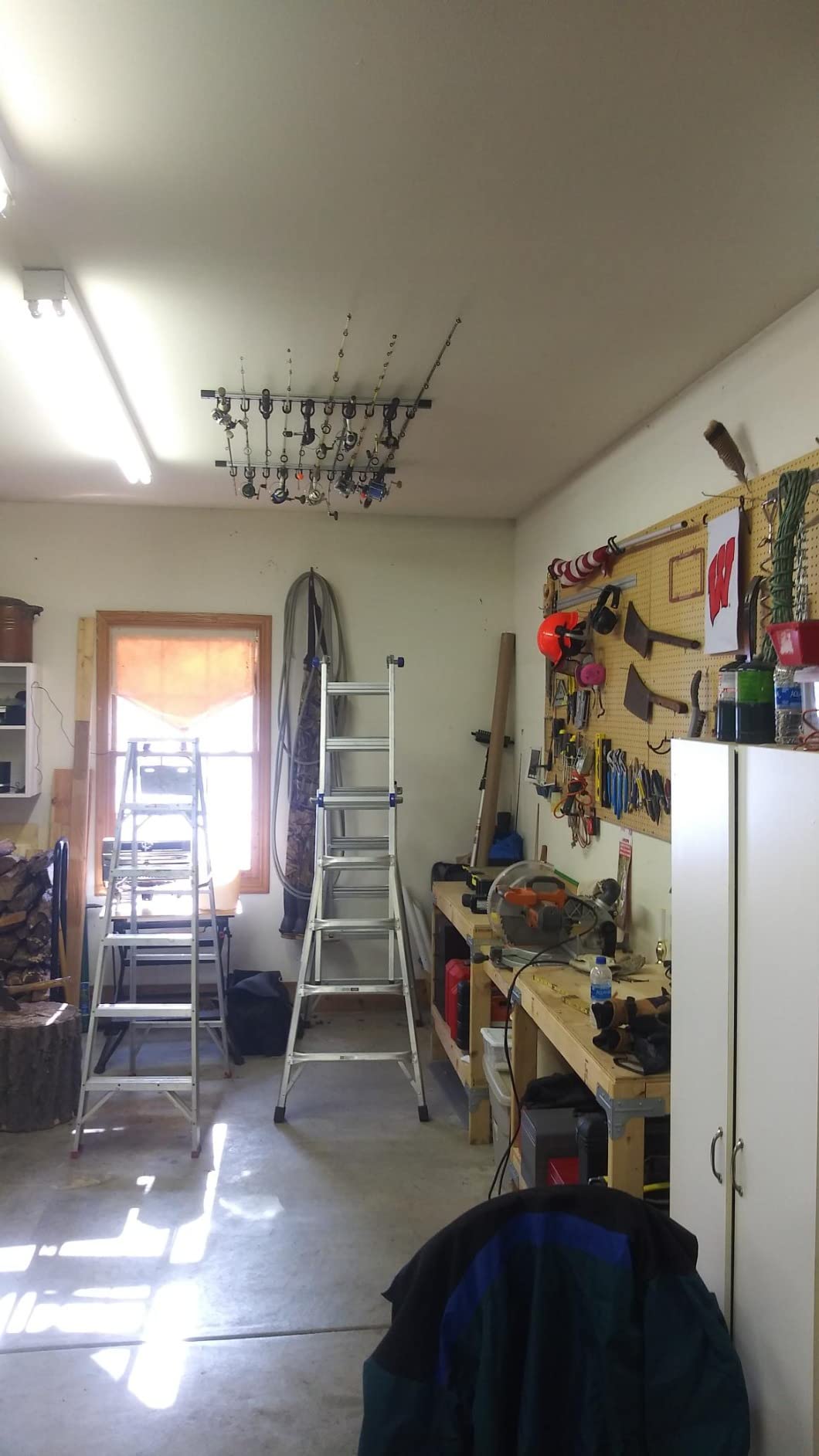 Rush Creek Creations Fishing Rod Holder, Garage Organization and Wall Storage, for Reels, Gear and Accessories (Vertical/Horizontal Rack) customer photo 2