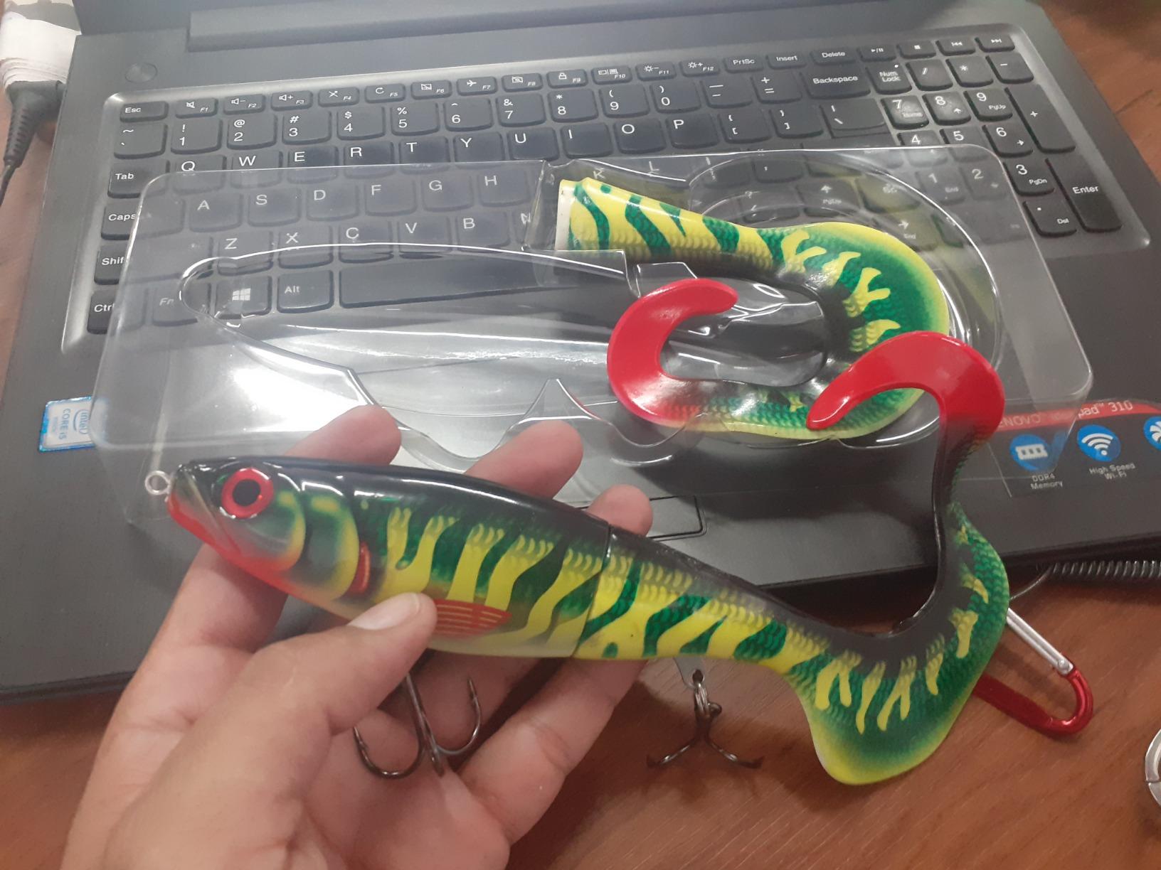 Rapala X-Rap Otus XROU-25 Fishing Lure - 25cm Curl Tail Predator Bait - 0.5-1m Running Depth - ABS Body with PVC Tail - VMC Hooks - Spare Tail Included - Hot Pike Color customer photo 1