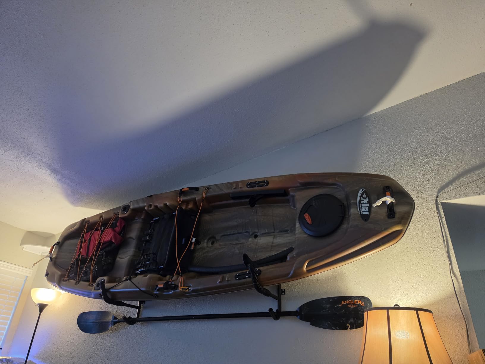 80LBS Kayak Wall Hanger Wall Mount Kayak Storage Rack Swivel Rack Design Help You to Save The Garage Space - Extends 17