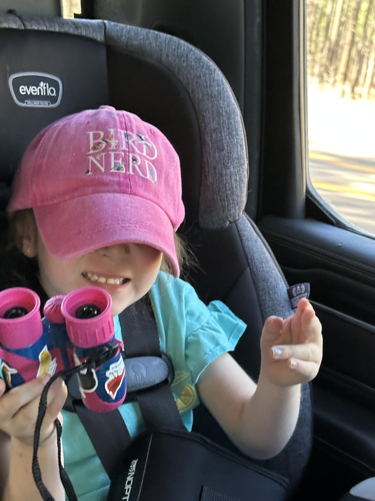 Binoculars for Kids, Girls or Boys Real Kids Binoculars in Vibrant Green Blue - Includes Sticker Book with 40 Bird Species - Small Toys for Toddlers customer photo 2