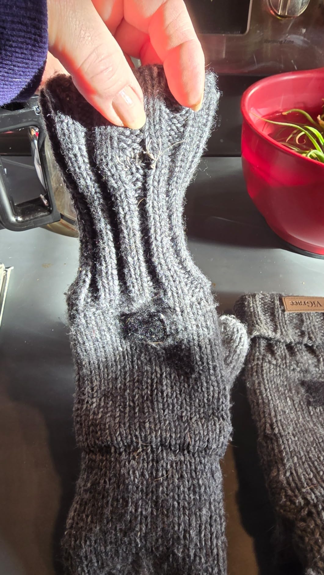 ViGrace Winter Knitted Convertible Fingerless Gloves Unisex Warm Wool Mitten Glove for Women and Men customer photo 1
