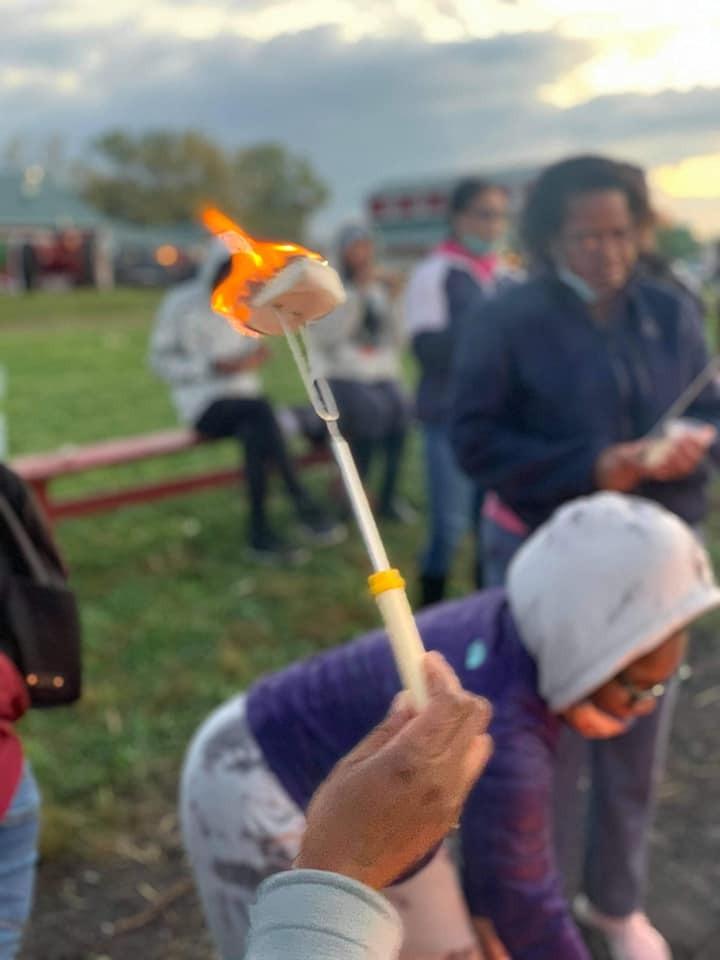 12 Marshmallow Roasting Sticks for Fire Pit - Extendable Smores Skewers | Wooden handle 32 inch telescoping forks with carry bag, perfect for hot dogs, campfire, BBQ, camping & backyard gatherings. customer photo 1