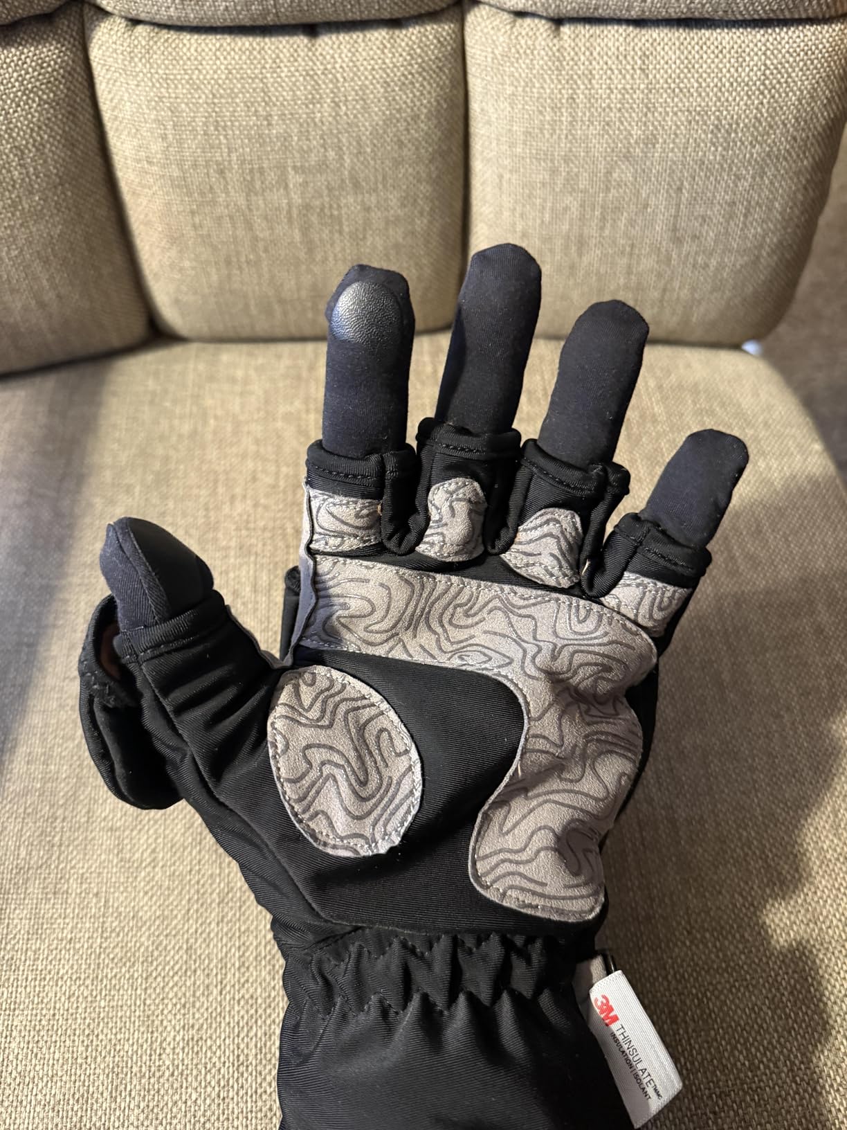 Palmyth Ice Fishing Gloves Convertible Mittens Flip Fingerless Mitt with Thinsulate 3M Warm for Cold Weather and Winter Men Women Photography Running Camera | Magnetic Flip-Top, 3M Thinsulate, Wind-resistant, Silicone grip, Heat-Pack Pocket, Ice Fishing, Winter Outdoors customer photo 1