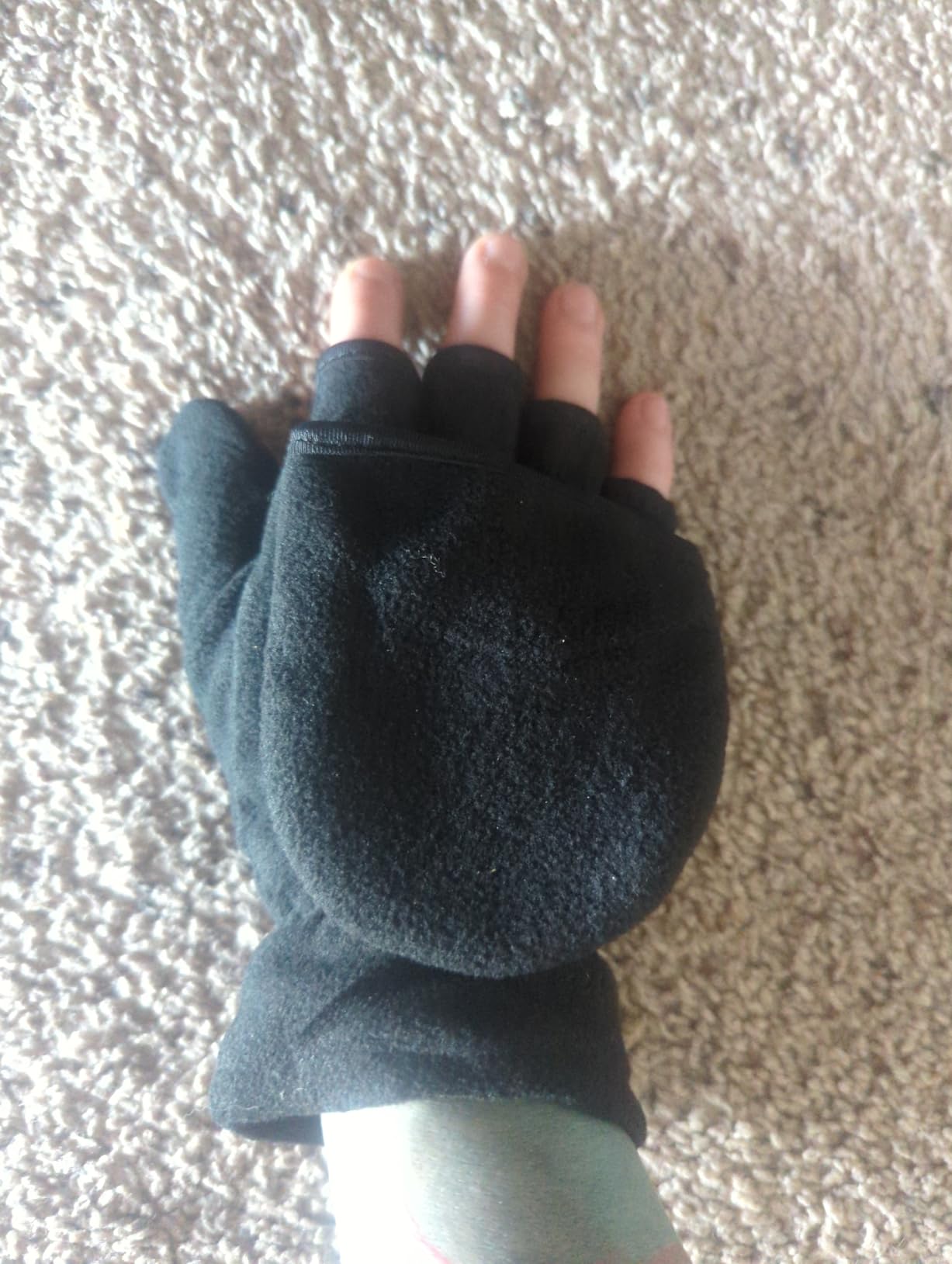 Winter Gloves Men Women: Fingerless Convertible Flip Top Mittens | Winter Touchscreen Gloves, Warm Mittens with Flap Cover, Thermal Polar Fleece, for Cold Weather Running, Cycling, Texting customer photo 1