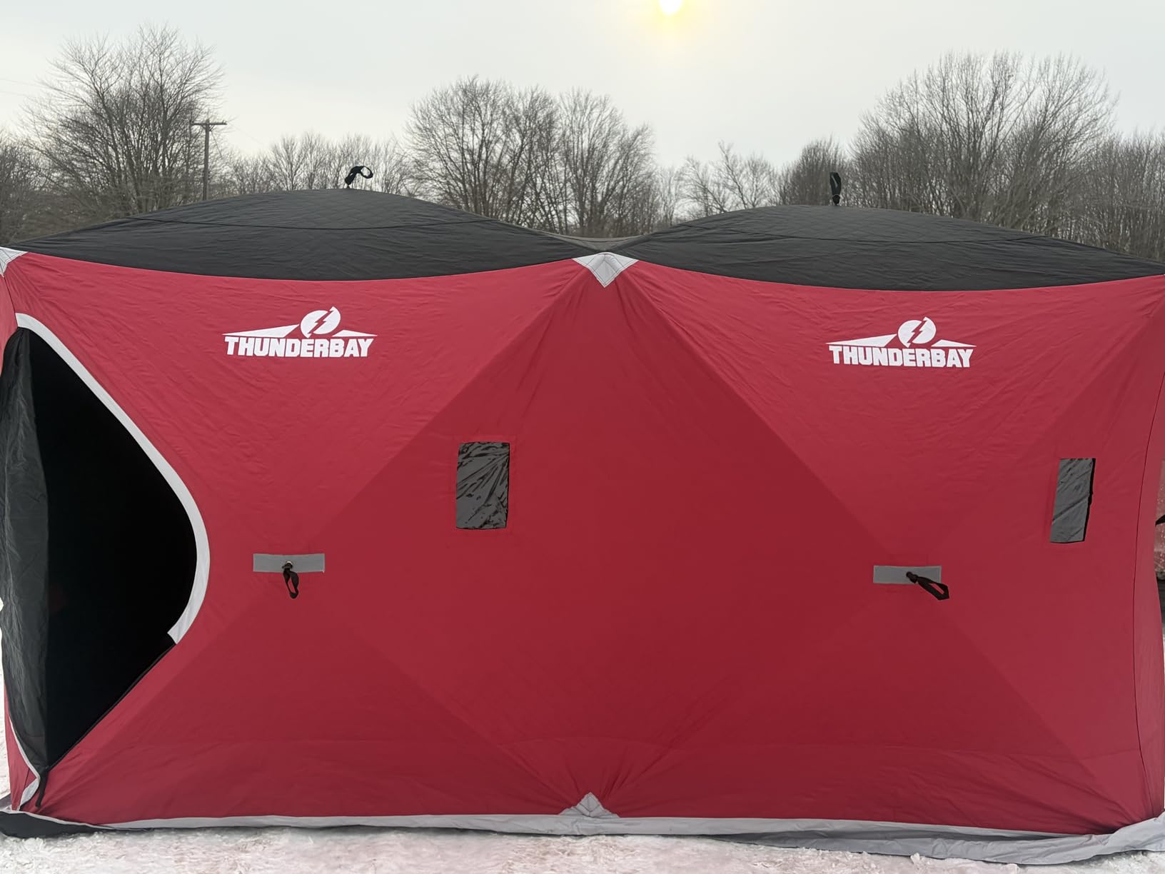 THUNDERBAY Ice Cube Series Pop-Up Hub-Style Ice Fishing Shelter, 68-112 Square Feet of Fishable Area, Portable 6-8 Person Ice Shanty customer photo 1