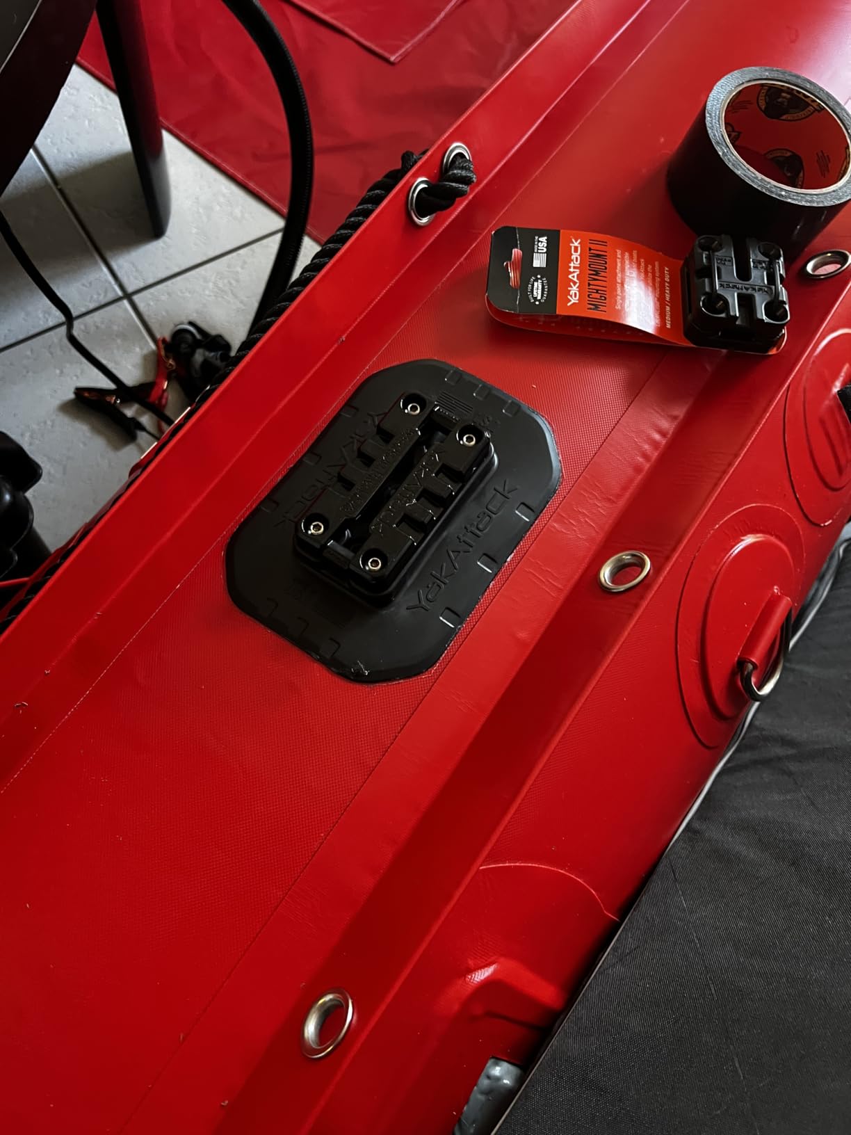 YakAttack SwitchPad Flexible Surface Mount with MightyMount Switch | No-Drill Track Mount for Inflatable Kayaks, Rafts & Boats | Compatible with LockNLoad & MightyBolt Accessories | Made in USA customer photo 1