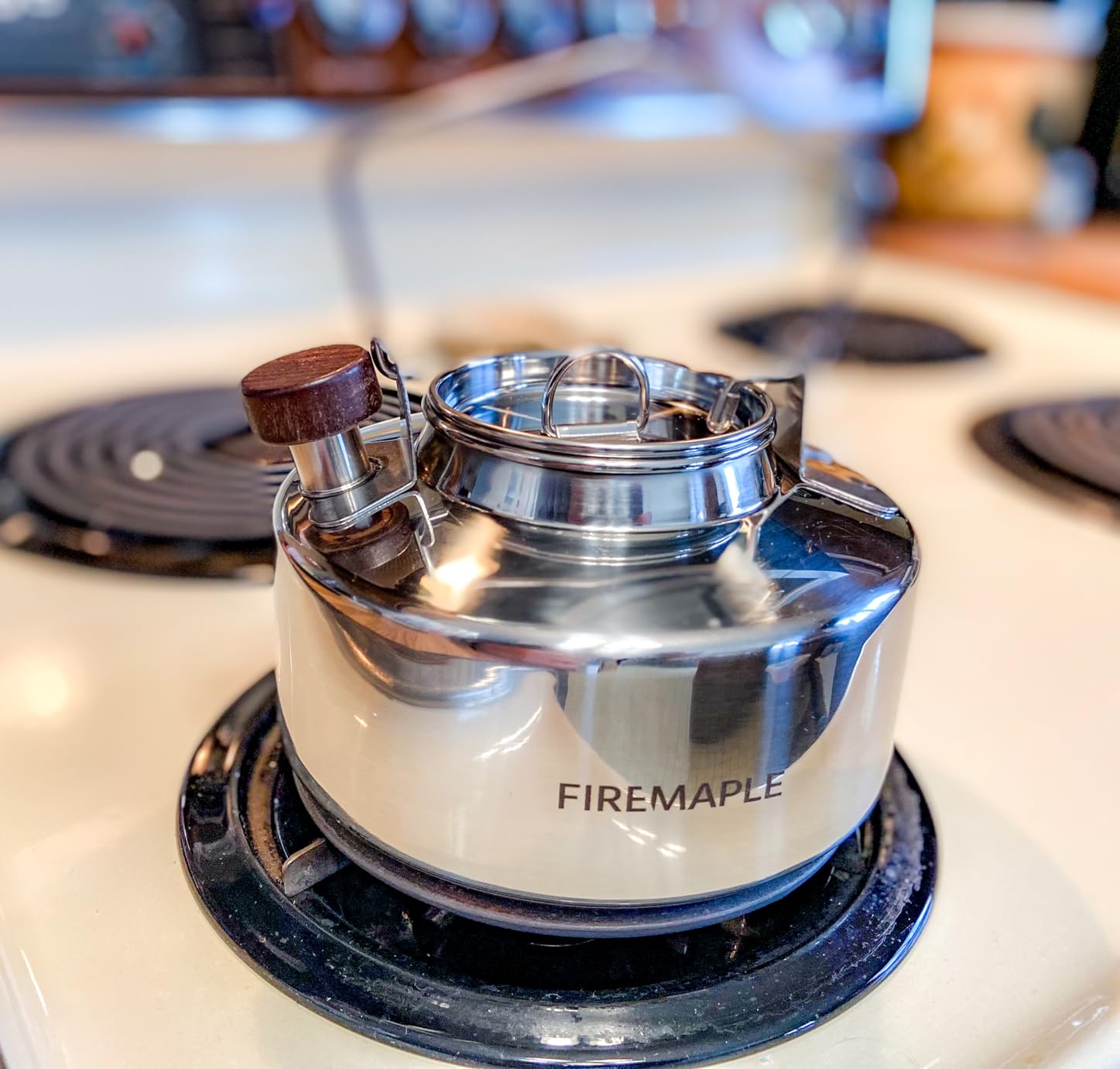 Fire-Maple Antarcti Camping Kettle Stainless Steel Camp Tea Pot, 1L | Fast Heat Conduction, Self-standing & Self-locking Handle, Open-Fire Safe, Food Grade Stainless Steel, 1L, 295g customer photo 2