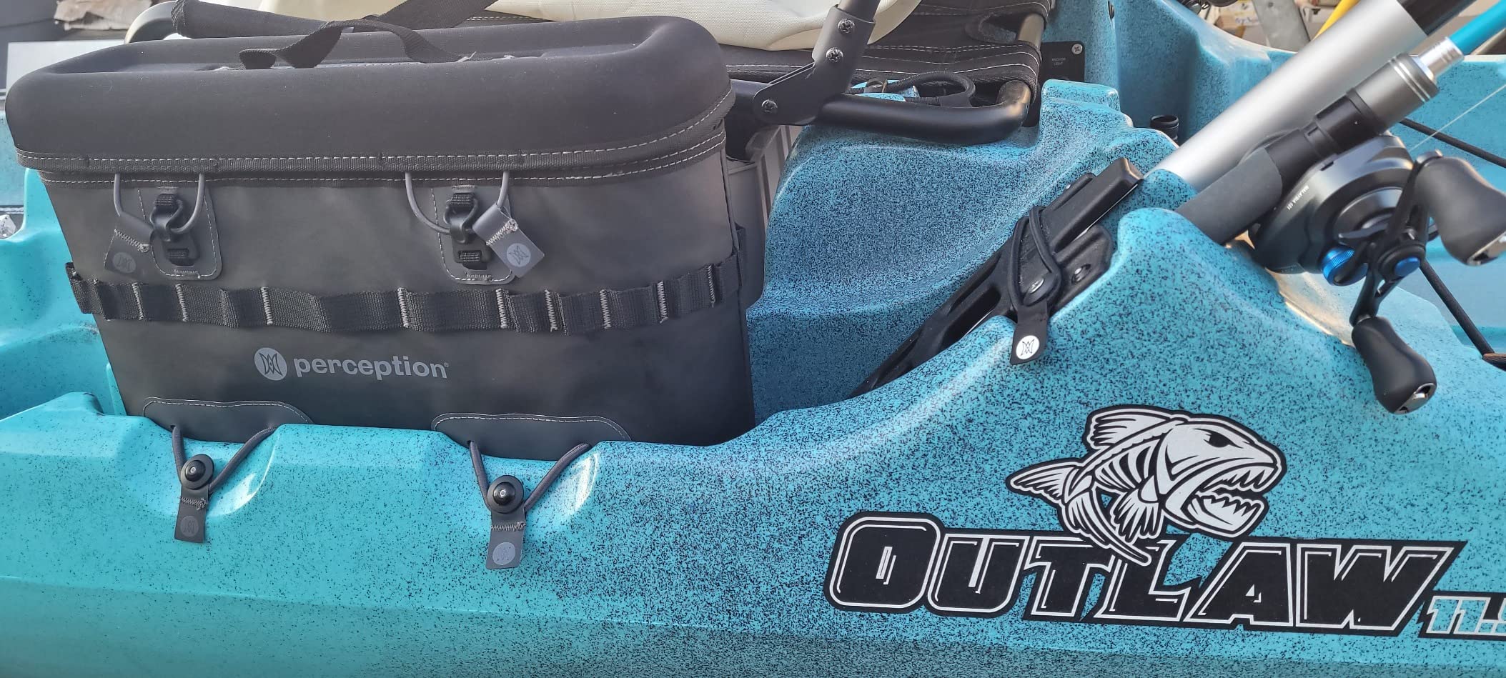 Perception Kayaks Saddle Bag | Tackle Storage System for Outlaw Kayak | Holds Two 3600 Plano Boxes | Splash Resistant | Zipper Top |, Black customer photo 1