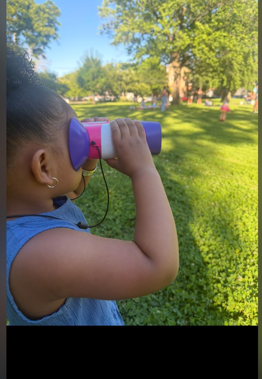 Educational Insights GeoSafari Kidnoculars Pink - Toy Binoculars for Kids, Outdoor Toys for Kids Ages 4-8, Toddler Camping and Nature Toys, Lightweight Binoculars with Neck Strap, Bird Watching Gear customer photo 1