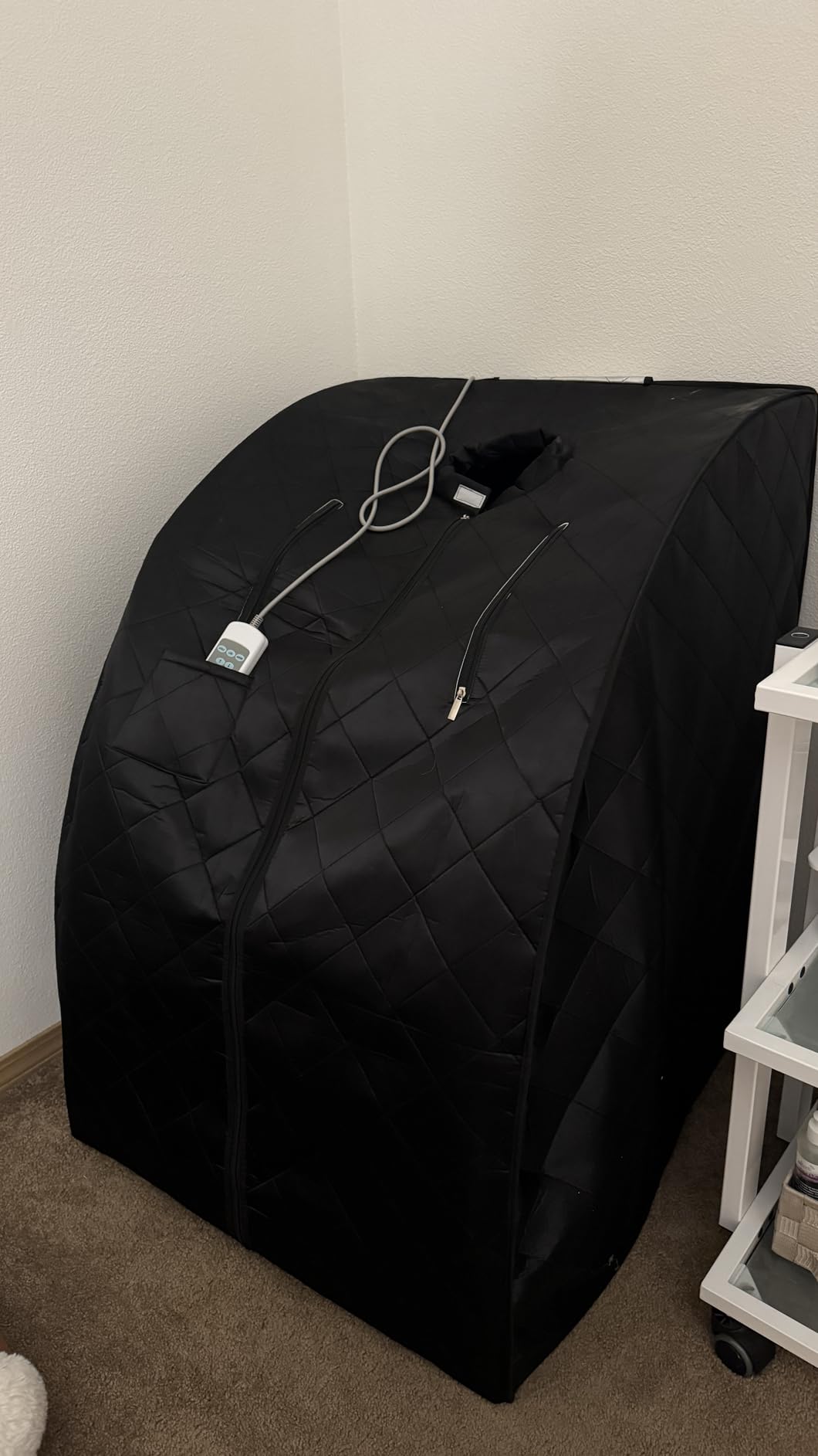 Portable Infrared Sauna, 1 Person at Home Full Body Sauna, Individual Home Spa Tent with Heating Foot Pad, Upgraded Sauna Chair customer photo 1