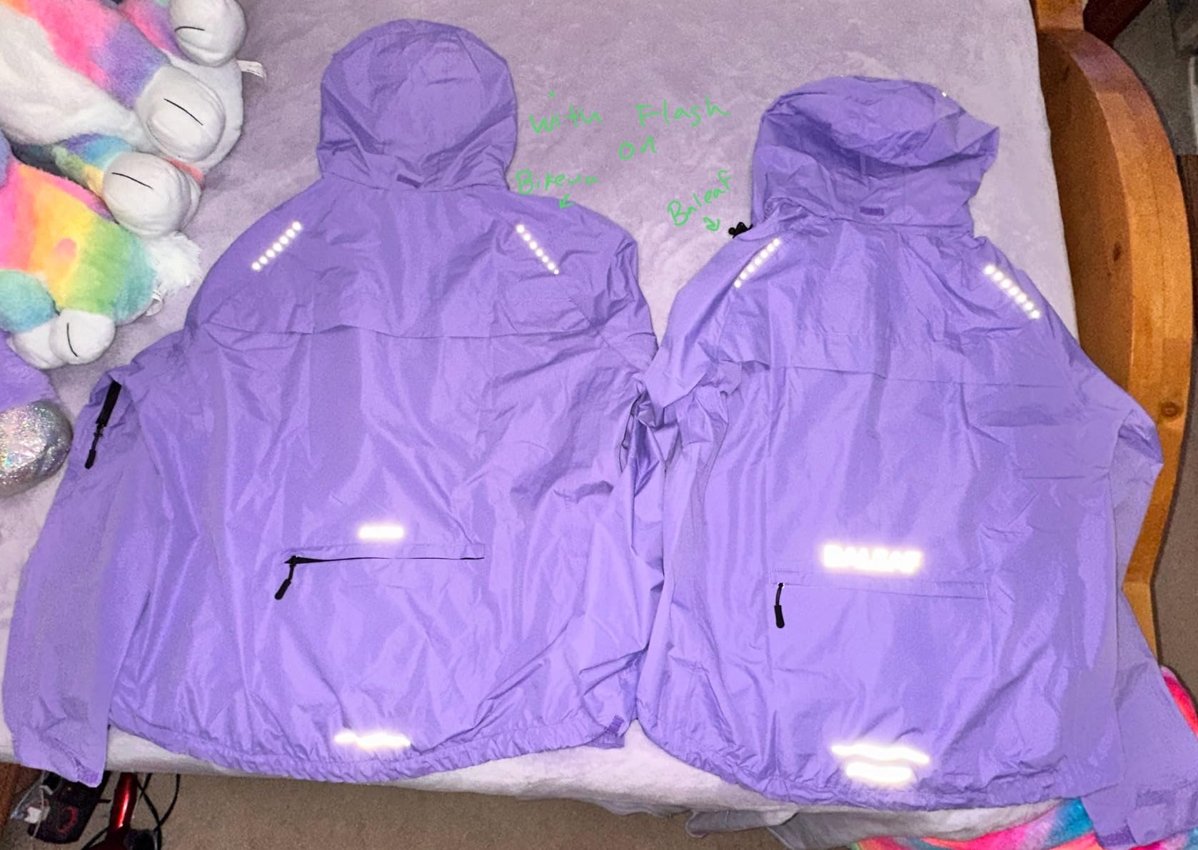 baleaf Women's Rain Jackets Waterproof Windbreaker Packable Running Lightweight Cycling Jacket Reflective Hooded customer photo 2