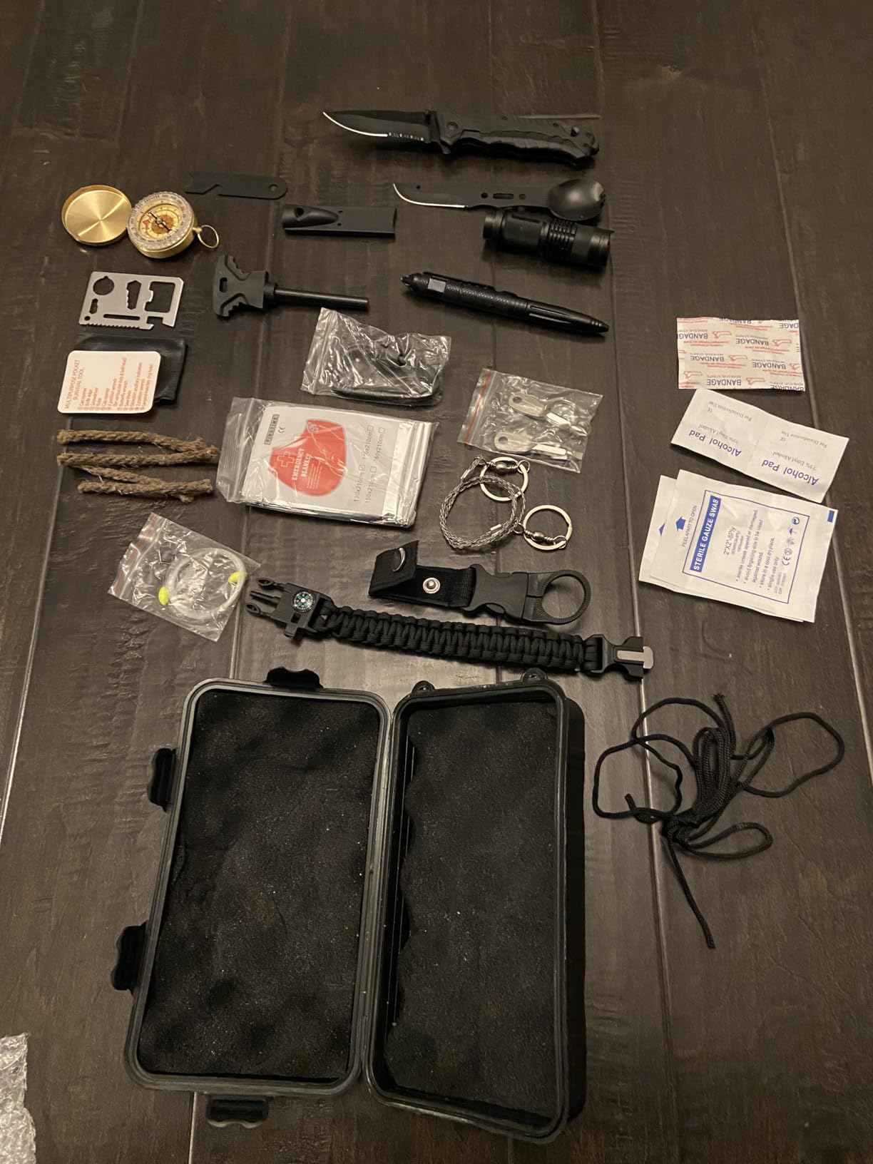 Angieast Survival Kit 35 in 1, First Aid Kit, Survival Gear, Survival Tool Gifts for Men Boyfriend Him Husband Fathers Day Camping, Hiking, Hunting, Fishing customer photo 2