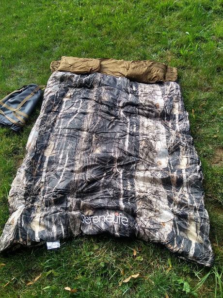 SereneLife Double Sleeping Bag with Pillows, Waterproof & Detachable for 2 Single Bags, Lightweight & Warm, Perfect for Camping, Hiking, Backpacking, and Cold Weather, Suitable for Temperatures 5-10°F customer photo 1