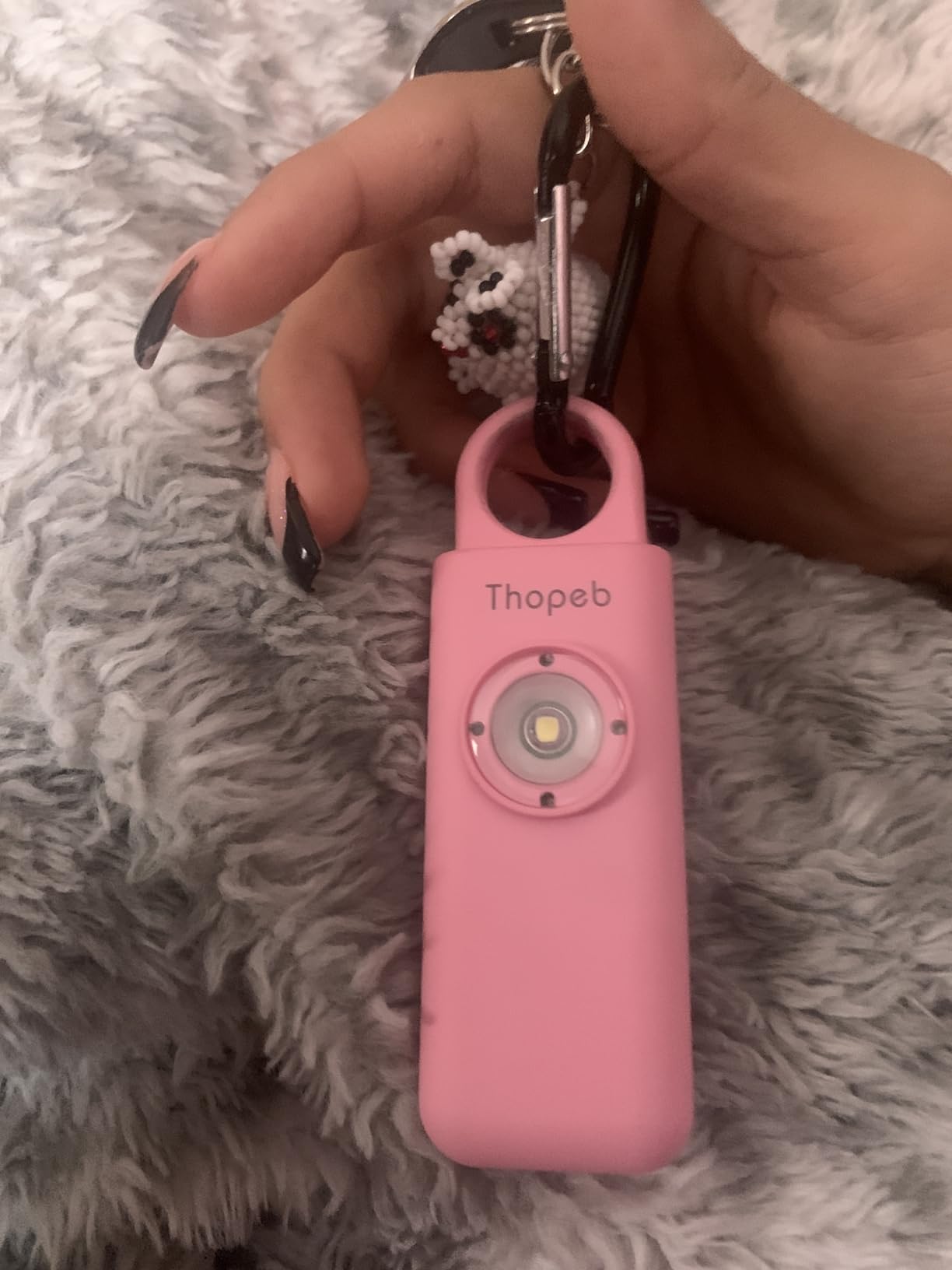 Thopeb The Original Personal Safety Alarm for Women Self Defense - Elders & Kids Self Defense Keychain Siren - 135dB Loud Siren Bird Sound - Cute Key Chains Protection (Charcoal) customer photo 2