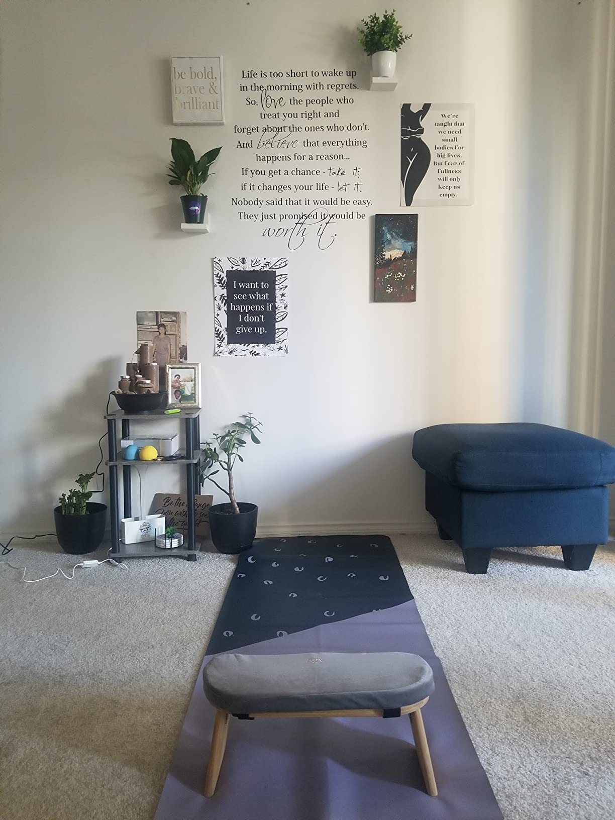 Florensi Folding Bamboo Meditation Chair 18 x 7 x 6 in Grey Kneeling Bench - Foldable bamboo meditation bench with cushioned seat and ergonomic kneeling support customer photo 2