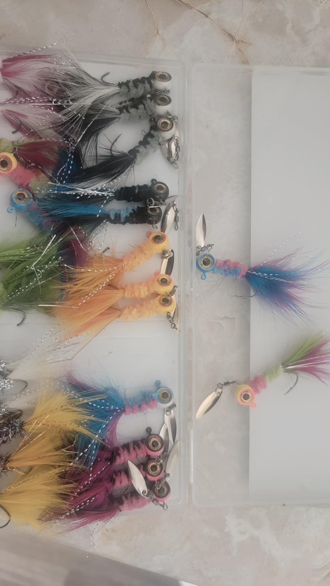 XFISHMAN Crappie Jigs Marabou Feather Hair Jigs for Crappie Fishing Baits and Lures Kit Panfish Trout 1/8 1/16 1/32 oz customer photo 2