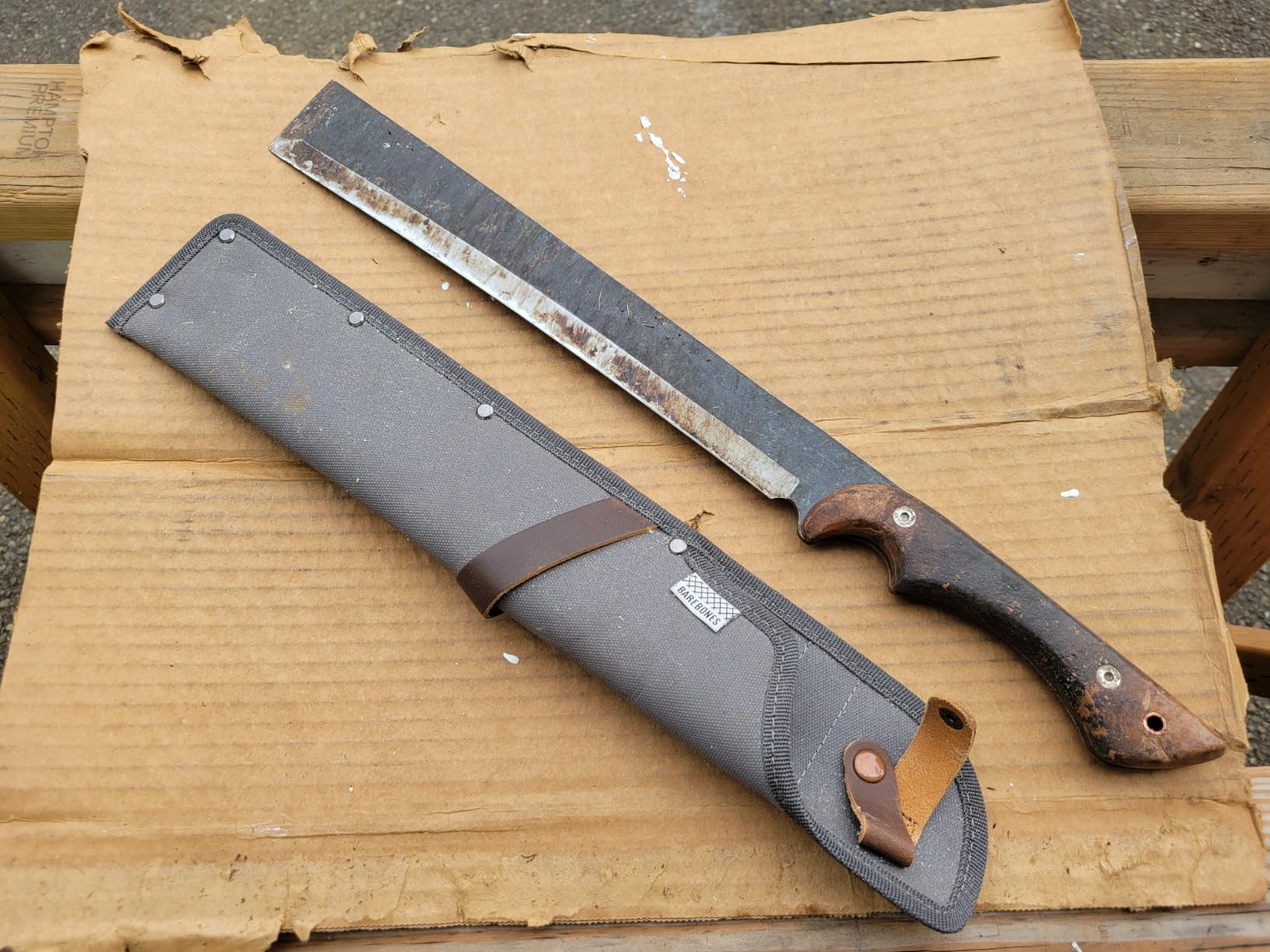 Barebones Japanese NATA Tool - Full Tang Machete for Yard Work - Balanced for Controlled Chopping & Cutting - Hunting Machete Knife with Sheath - Hardwood Walnut Handle - Stainless Steel Blade customer photo 1