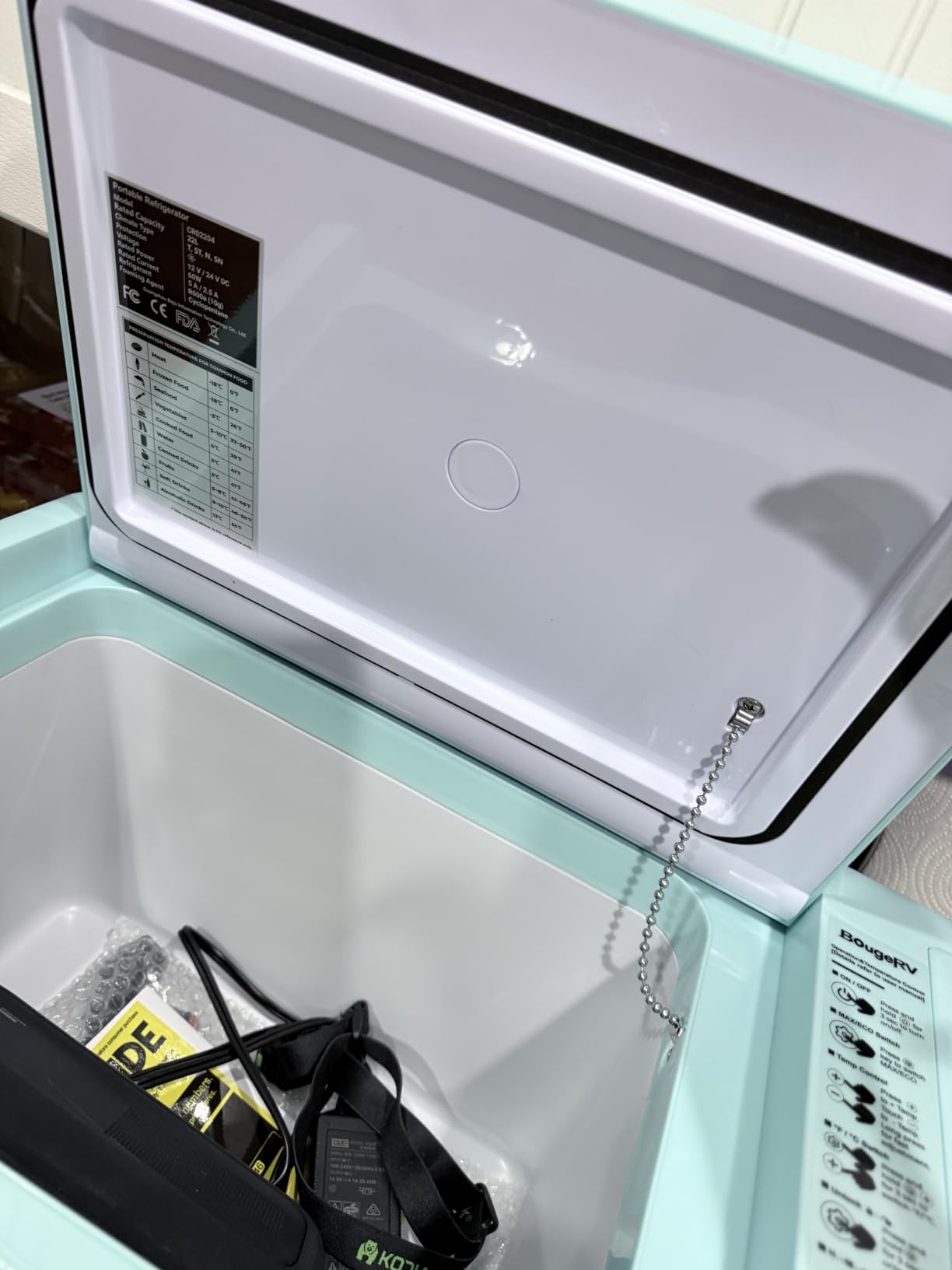 BougeRV 12 Volt Refrigerator 12V Car Fridge 23 Quart Portable Freezer Compressor Cooler 12/24V DC 110~240 Volt AC for Truck Van RV Camper SUV Travel Camping Road Trips Tailgating -7℉~50℉ customer photo 1