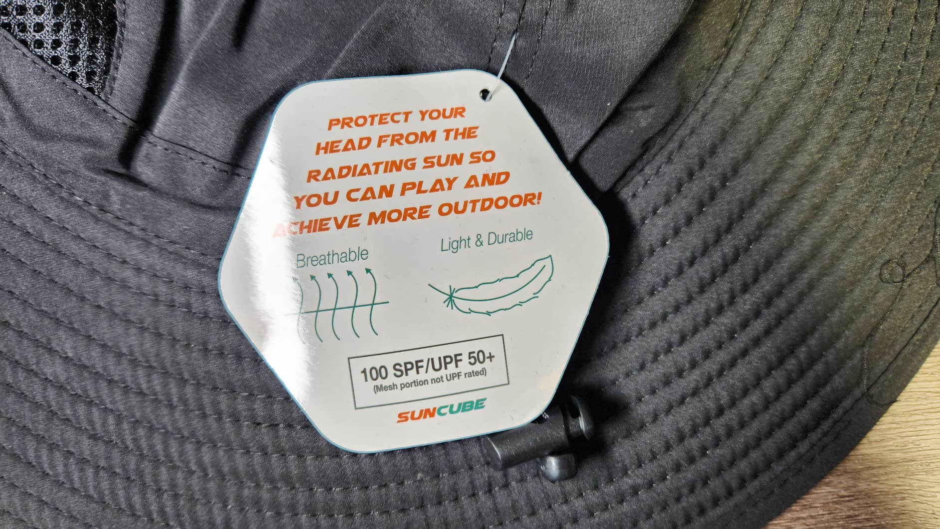 SUN CUBE Wide Brim Sun Hat for Men & Women, UPF 50+ UV Protection, Mesh Boonie Hat with Chin Strap, Fishing Hiking Hat customer photo 1