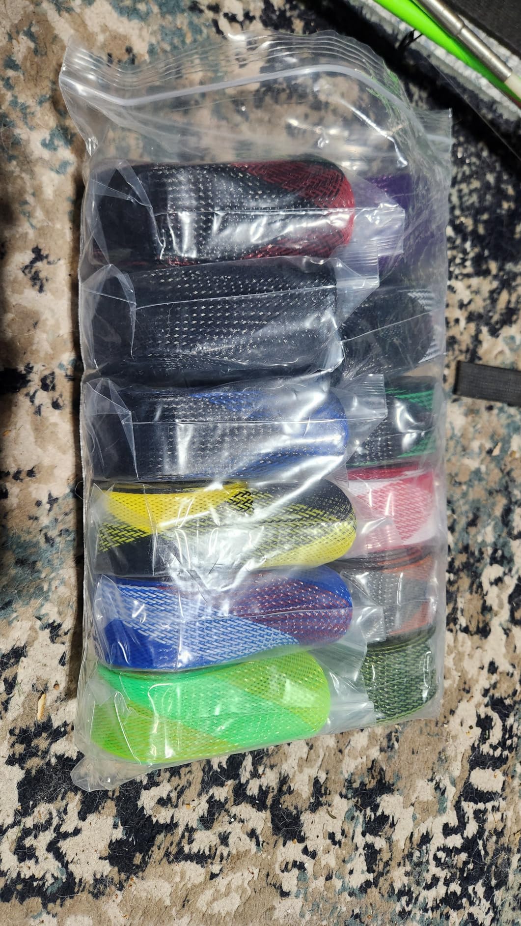 12Pcs Rod Sock Fishing Rod Sleeve, Cover Braided Mesh Rod Protector Pole Gloves Fishing Tools. Flat or Pointed End/Spinning or Casting. for Casting Sea Fishing Rod/Spinning customer photo 1