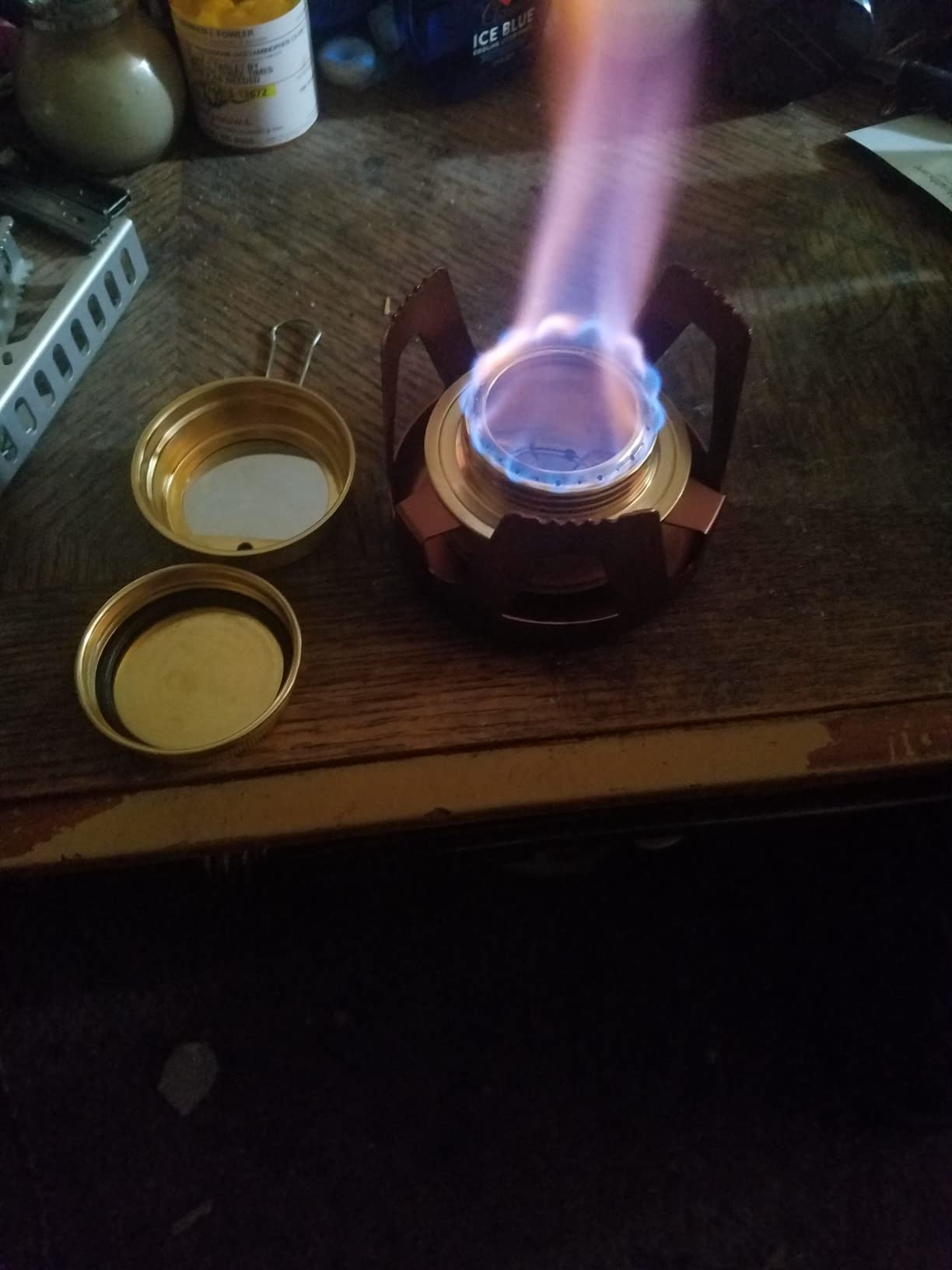Mini Alcohol Backpacking Stove, Lightweight Brass Spirit Burner with Aluminium Stand customer photo 1