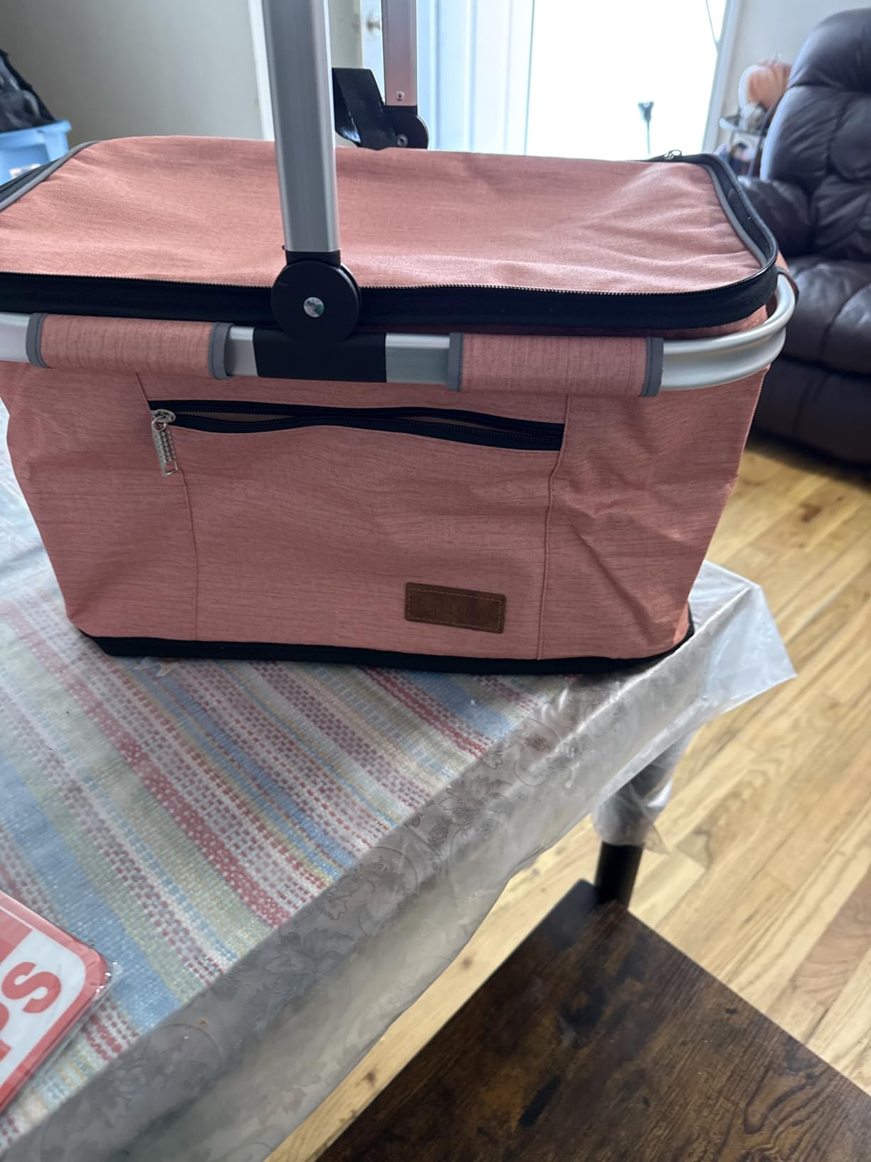 LIQING 35L Large Picnic Basket 2 Layers of Internal Pockets Leak-Proof and Insulated, Folding with Internal Support for enhanced Stability, Wedding Gifts for Couple (Black) customer photo 1