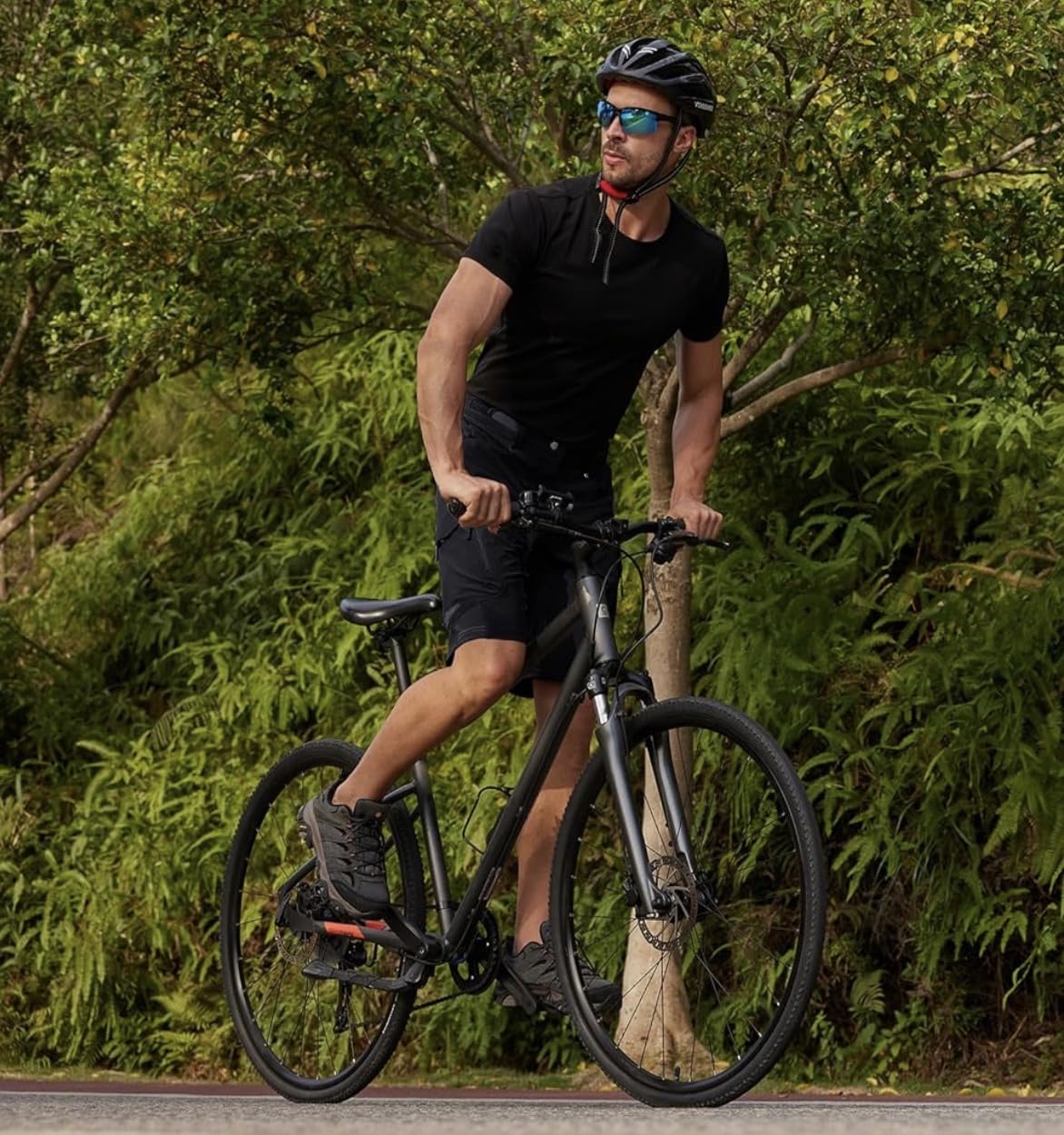 Mens Mountain Bike Shorts 4D Padded Bike Shorts Baggy Cycling Biking Bicycle Biker Shorts Loose-fit with 6 Pockets customer photo 1