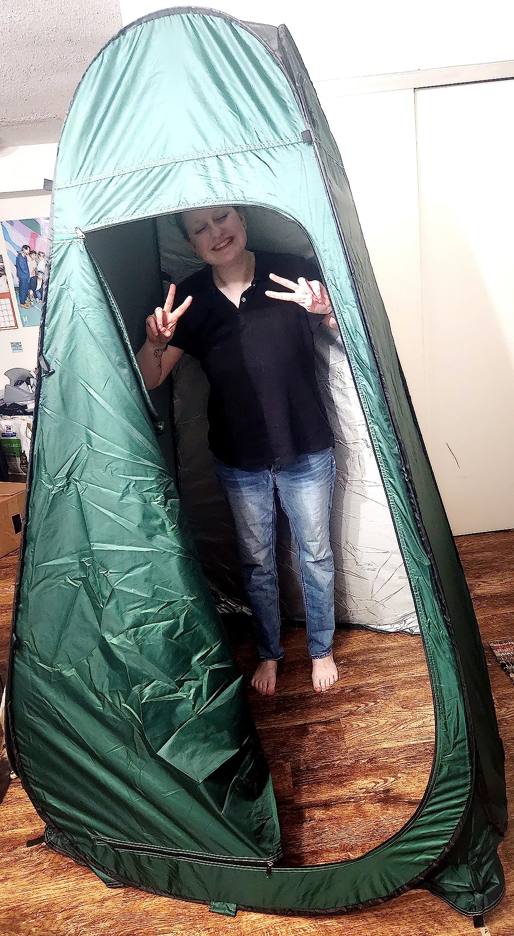 Shower Tent Pop-Up Privacy Tent Camping Portable Toilet Tent Outdoor Camp Bathroom Changing Dressing Room Instant Privacy Shelters for Hiking Beach Picnic Fishing Potty, Extra-Tall, UPF 50+ customer photo 1
