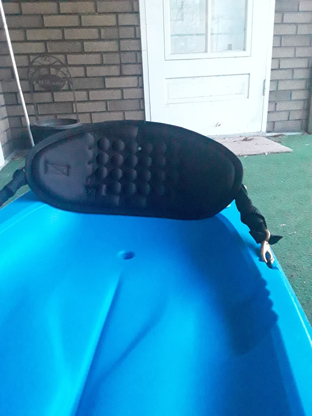 Adjustable Straps Black Padded Kayak Back Canoe Backrest Support Comfy Cushion Sit On Top Fishing Brass Clips Canoeing Kayaking Rafting Rest Pad Antiskid (1) customer photo 1