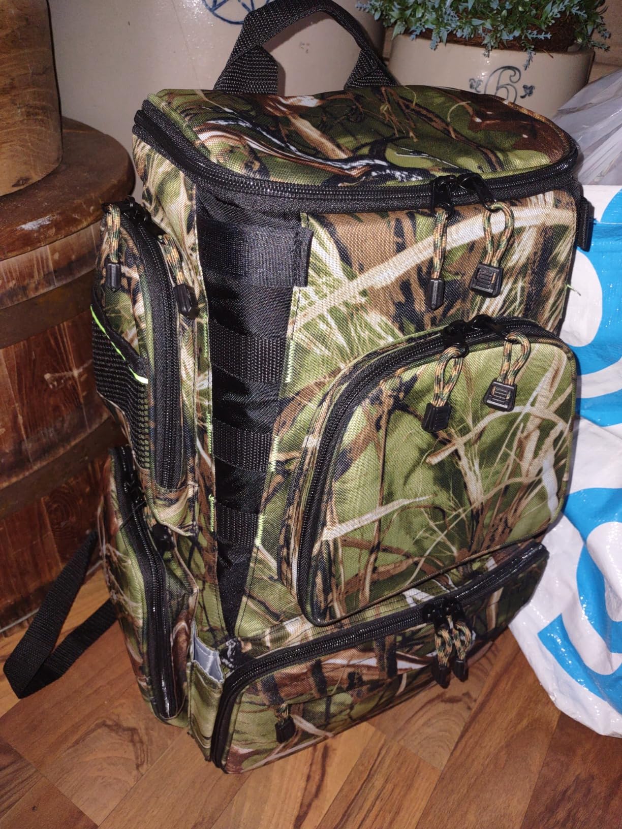 PLAY-KING Fishing Backpack Tackle Box Bag with Rod Holder Boxes Foldable Fishing Chair, perfect for Outdoor, used by Men customer photo 1