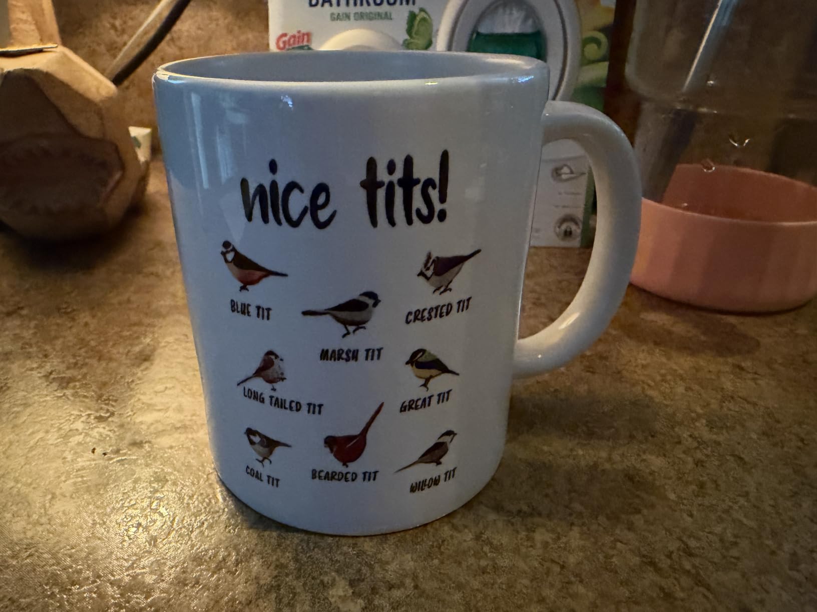 Jigfoxy Nice Tits Bird Mug, Funny Birds Coffee Mugs, Bird Watching Gifts | Gifts for Bird Lovers Women Men, 11 Oz White customer photo 1
