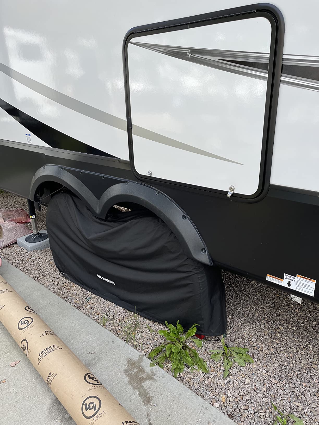 Dual-Axle RV Tire Covers for Trailers, RVs, Campers, Waterproof and UV Resistant, Thick Durable Protection, Fits 27