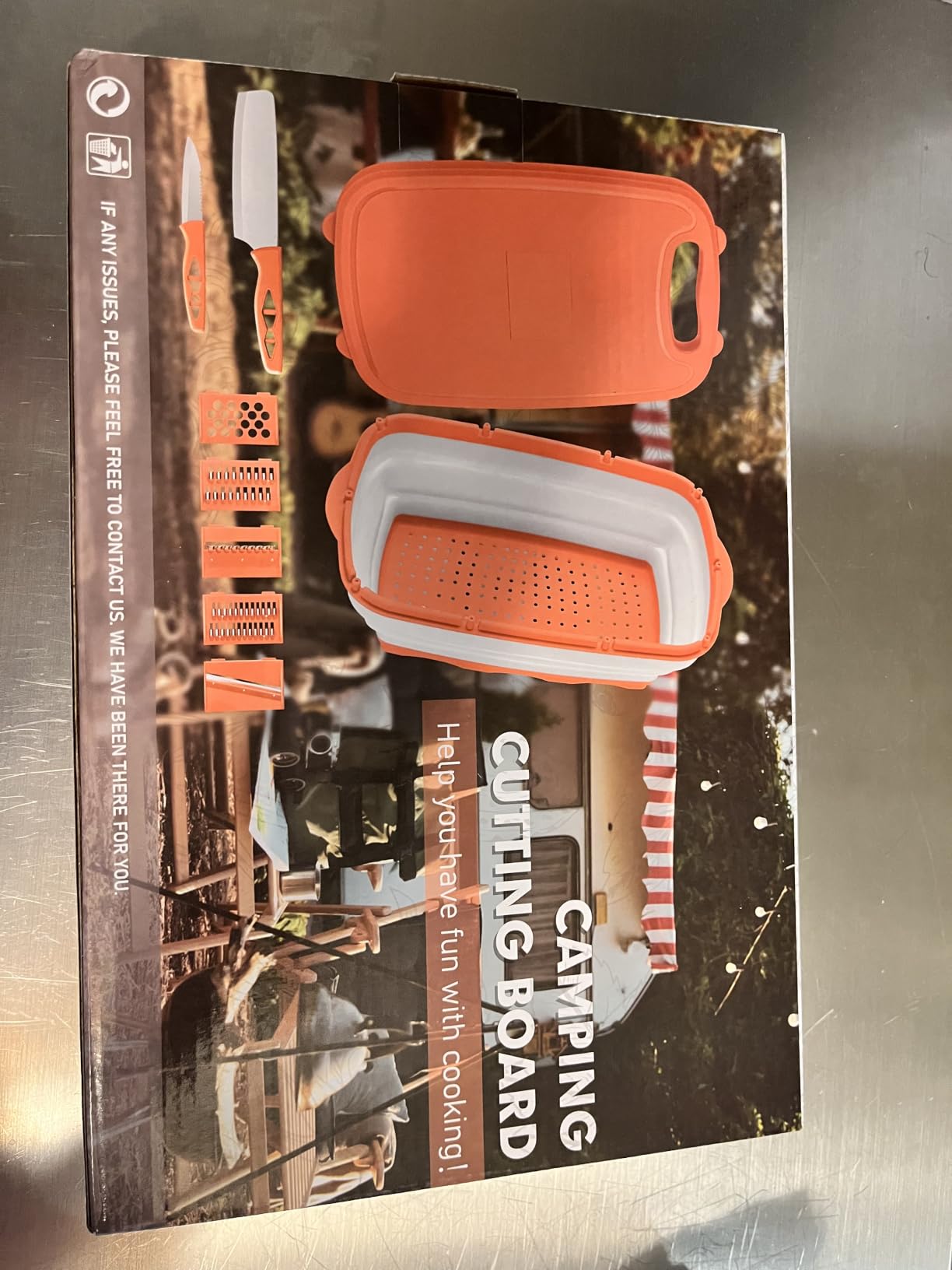 Camping Cutting Board, HI NINGER Collapsible Chopping Board with Colander, 9-In-1 Multi Chopping Board Kitchen Vegetable Washing Basket for Camping,Camping Gifts Camping Accessories for RV Campers customer photo 1