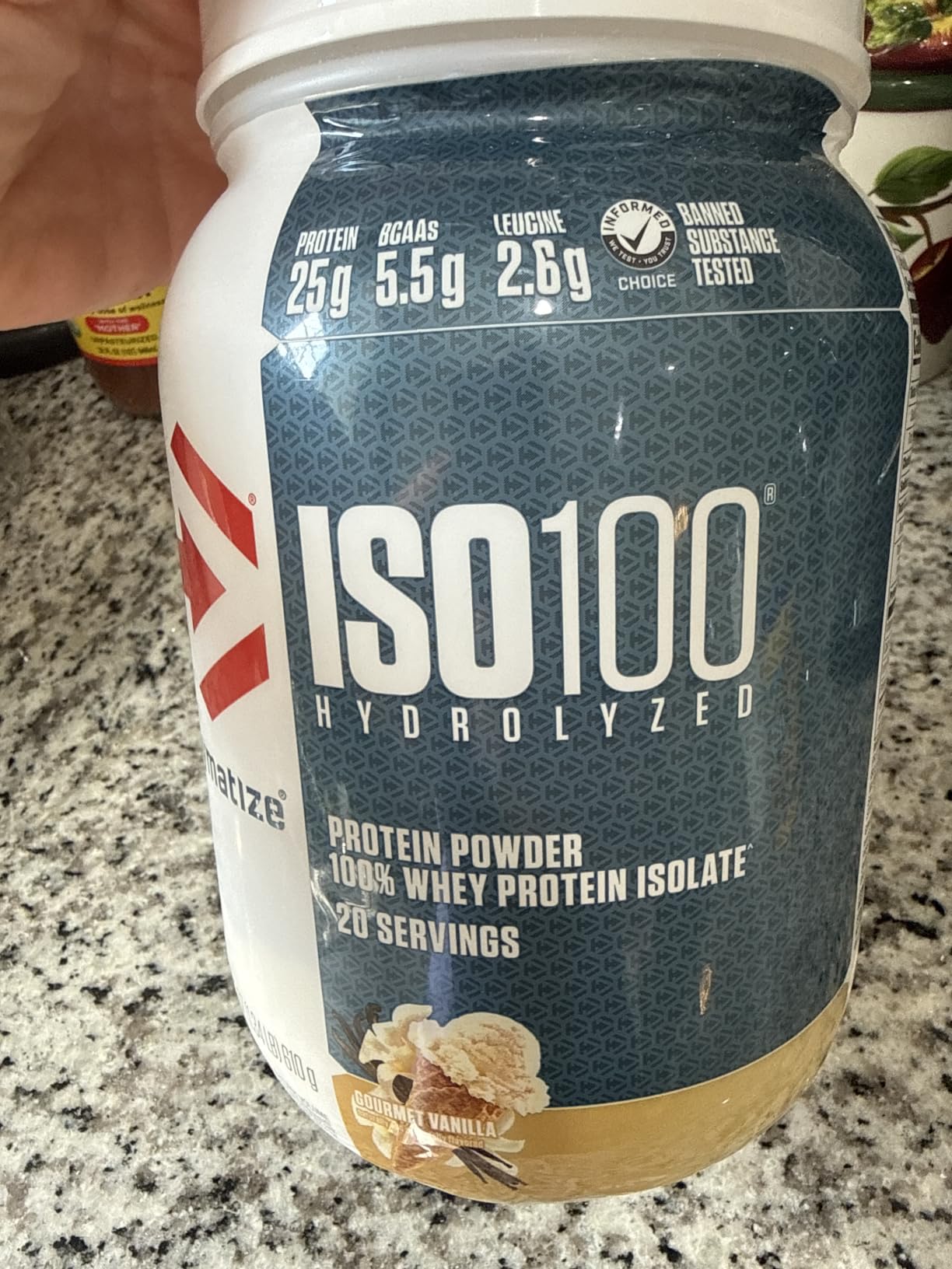 Dymatize ISO100 Protein Powder, 100% Whey Isolate, Gourmet Vanilla | 25g Protein, Hydrolyzed, Fast-Absorbing, Supports Muscle Health, 5.5g BCAAs, Gluten-Free, 20 Servings, 1.3 lb customer photo 2