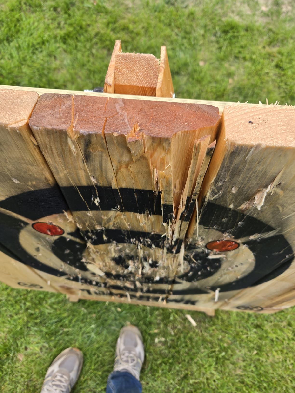 Tomahawk Targets - Large 4 Ring Wooden Axe and Knife Throwing Tripod Target Board and Stand, 4ft Tall customer photo 2
